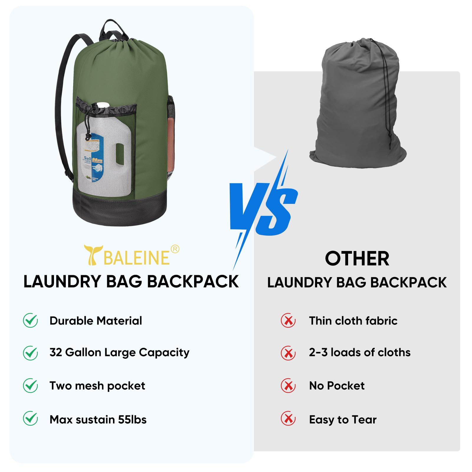 120L Laundry Bag Backpack