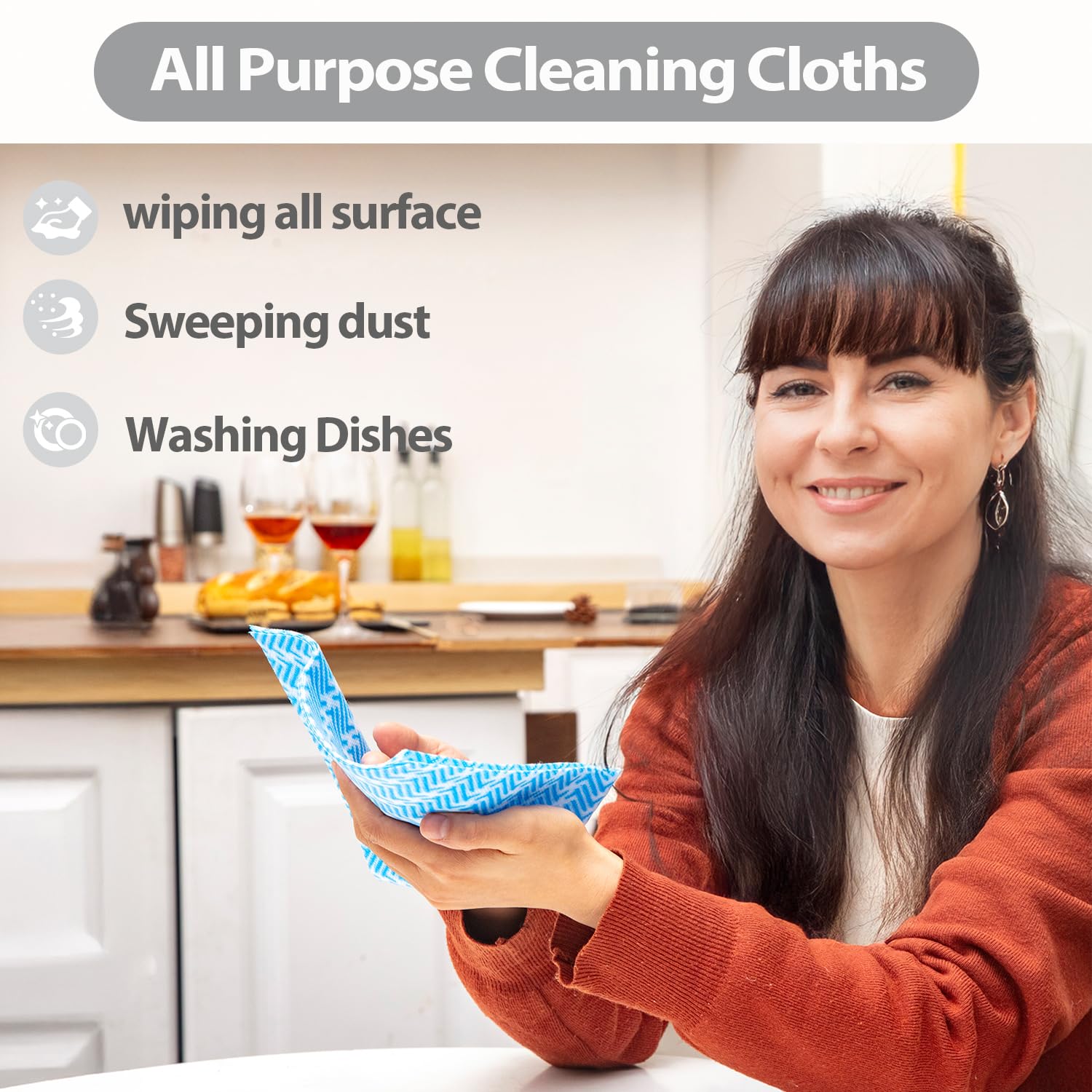 Disposable Cleaning Cloths Dry Handi Wipes Reusable Dish Cloths Multi Use Reusable Cleaning Towels (40 Count)