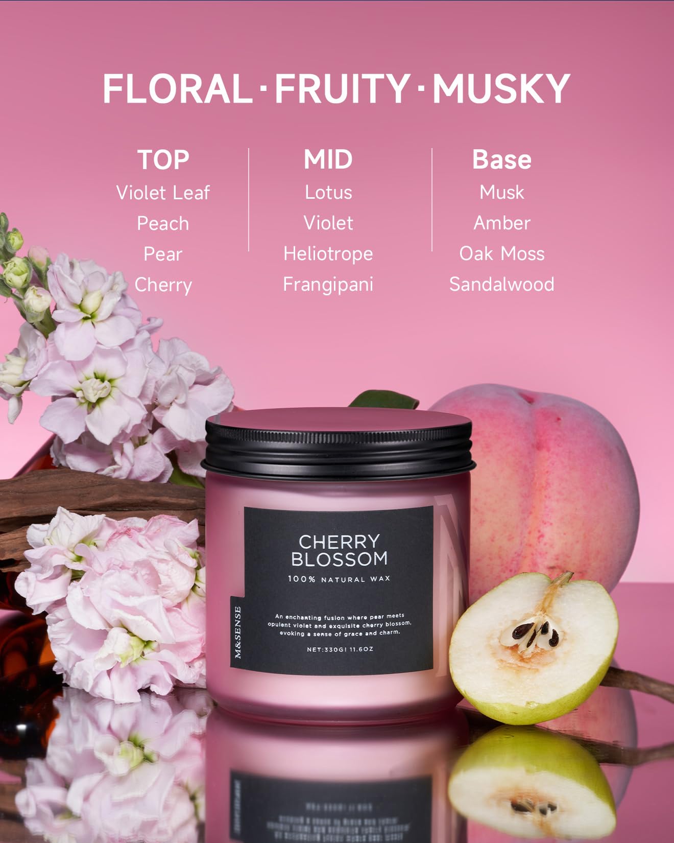 Cherry Blossom Home Scented Candles (11.6 Ounce)