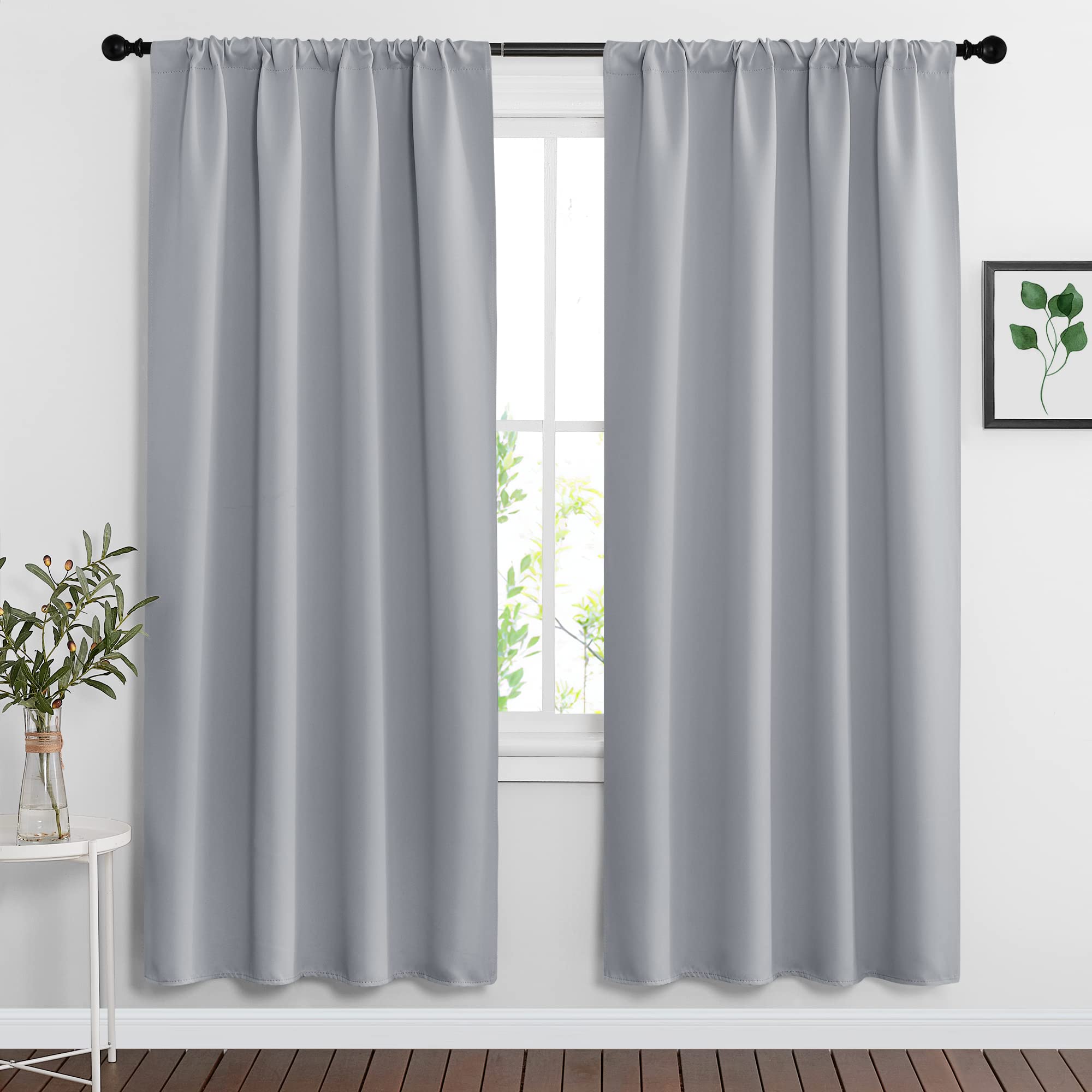Blackout Curtains for Bedroom Living Room Nursery 72 inches Long (2 Count)