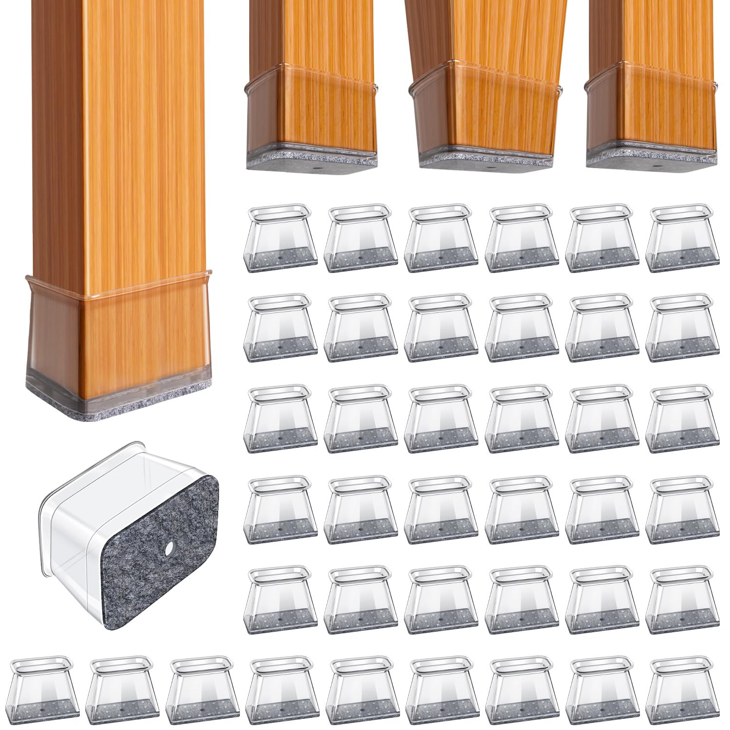 40 Pcs Chair Leg Floor Protectors for Hardwood Floors Anti (40 Count)