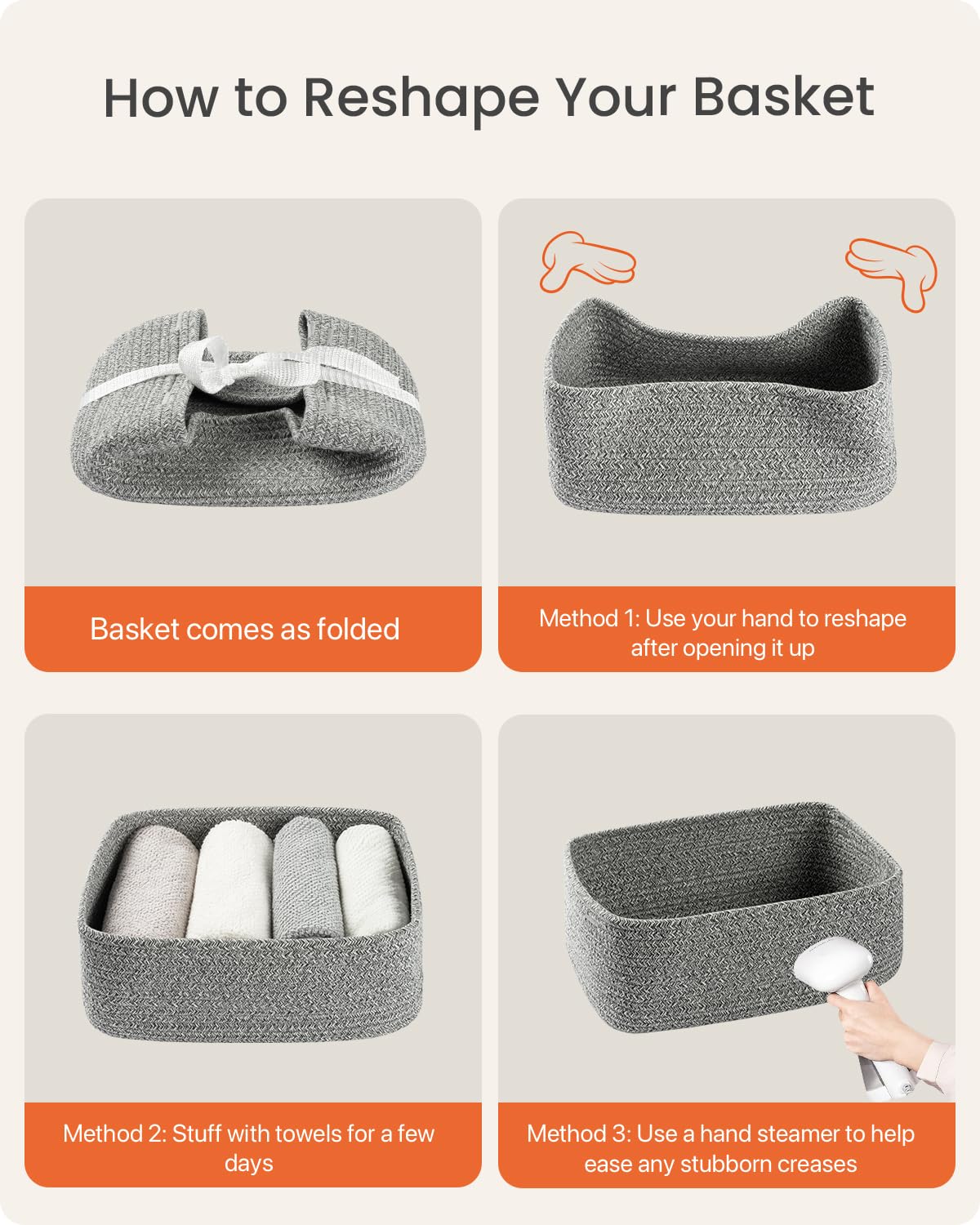 Small Woven Storage Basket for Organizing (3 Count)