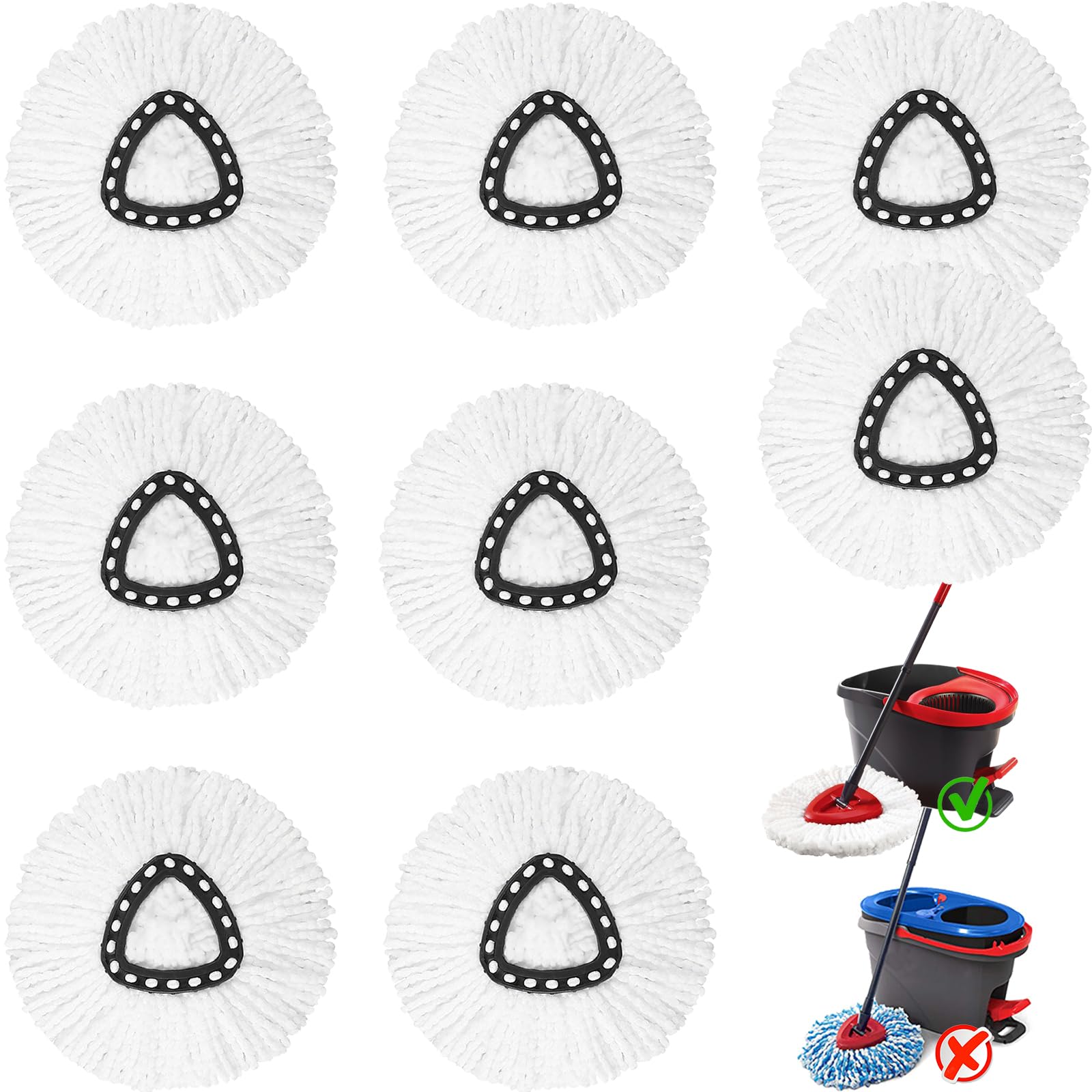 8 Pack Spin Mop Replacement Heads - ModHome Supplies