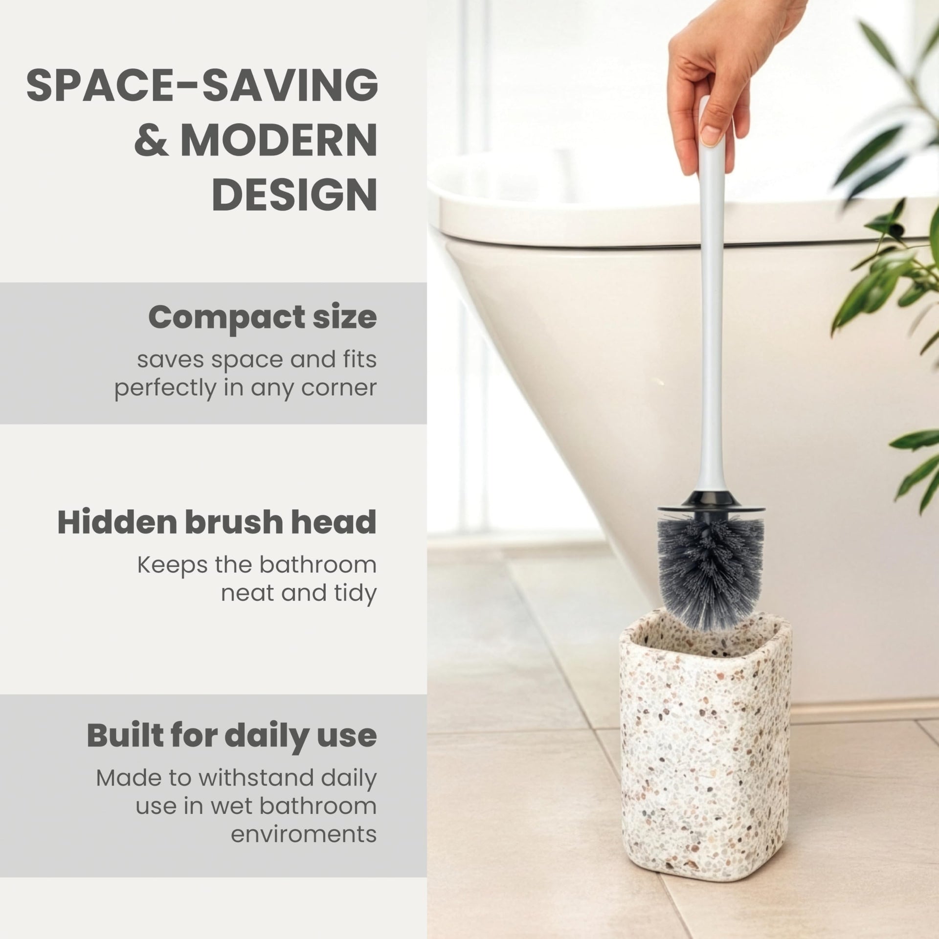 Zense Toilet Brush and Holder Set