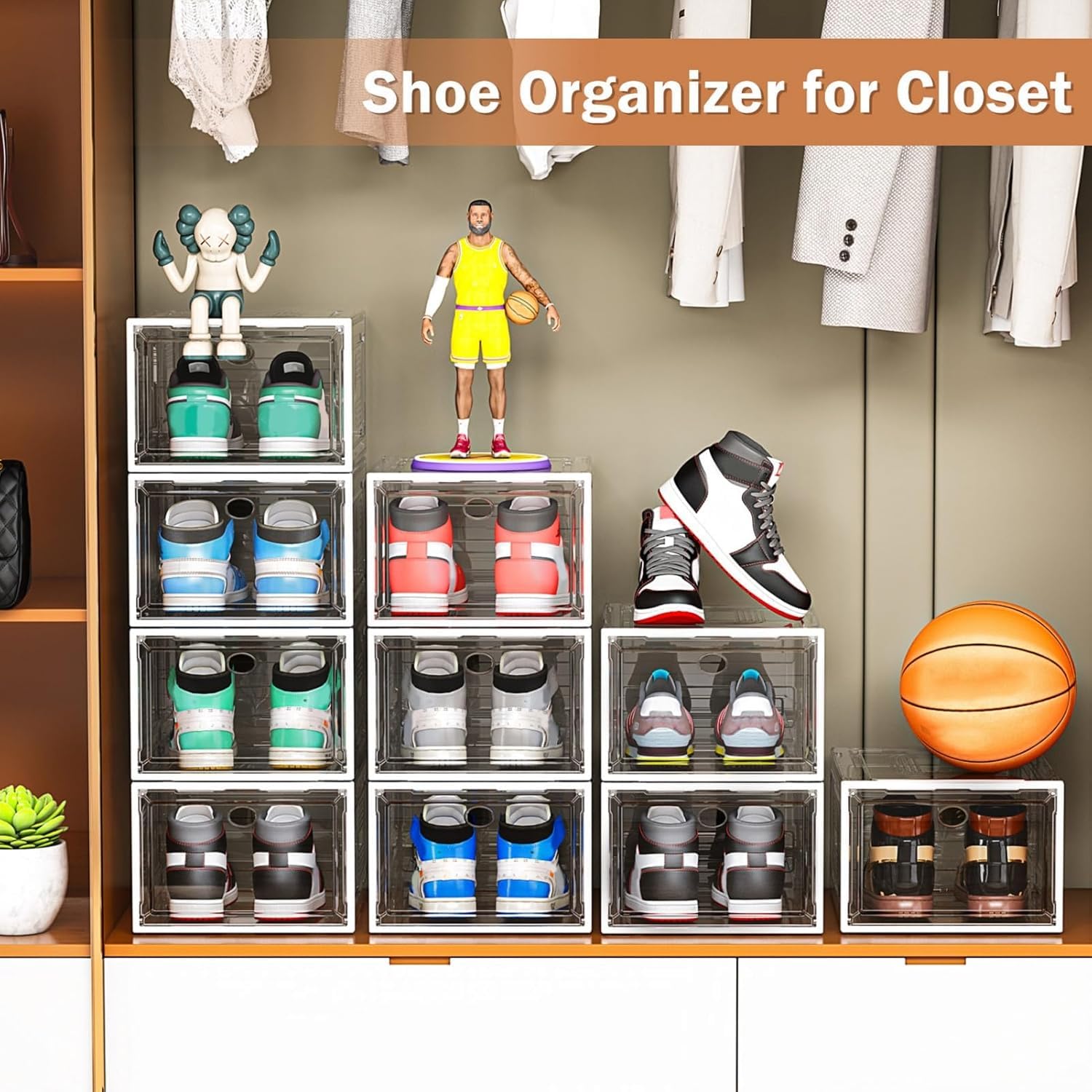10 Pack Thicken Shoe Organizer Stackable