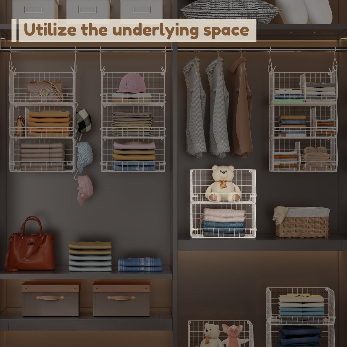 4 Tier Extra Large Hanging Closet Organizer (4 Count)