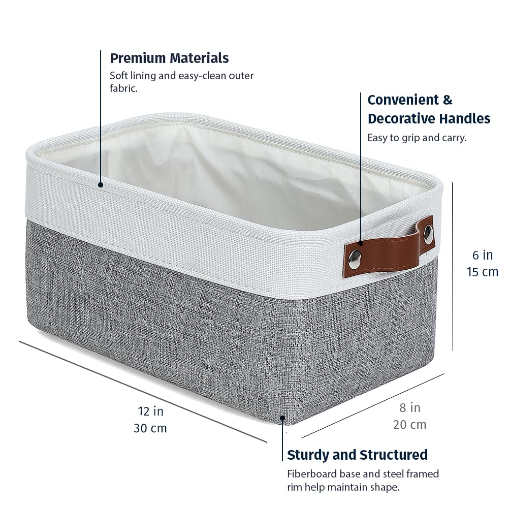 12x8in Canvas Storage Baskets (3 Count)
