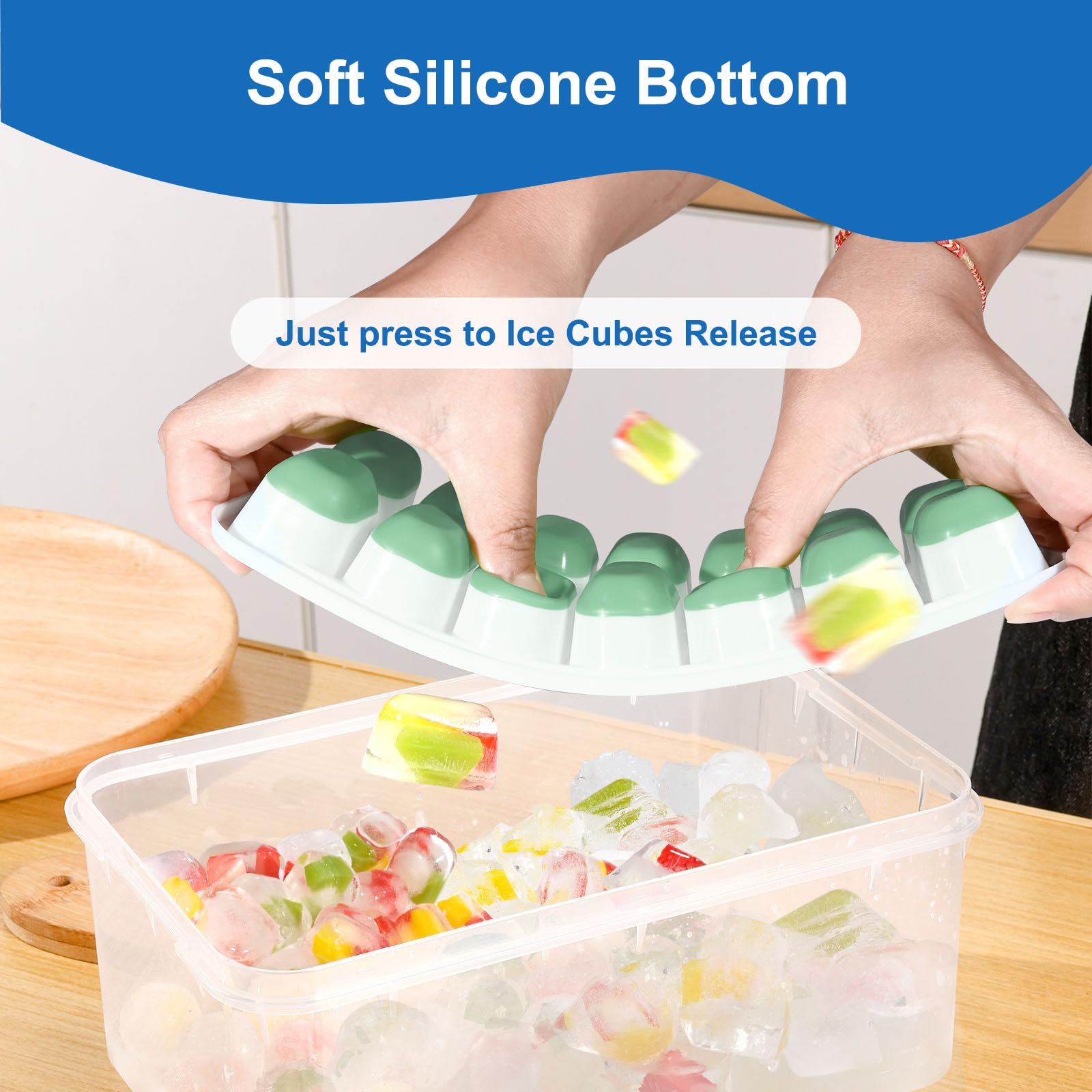 Ice Cube Trays with Lids for Freezer (5 Count)