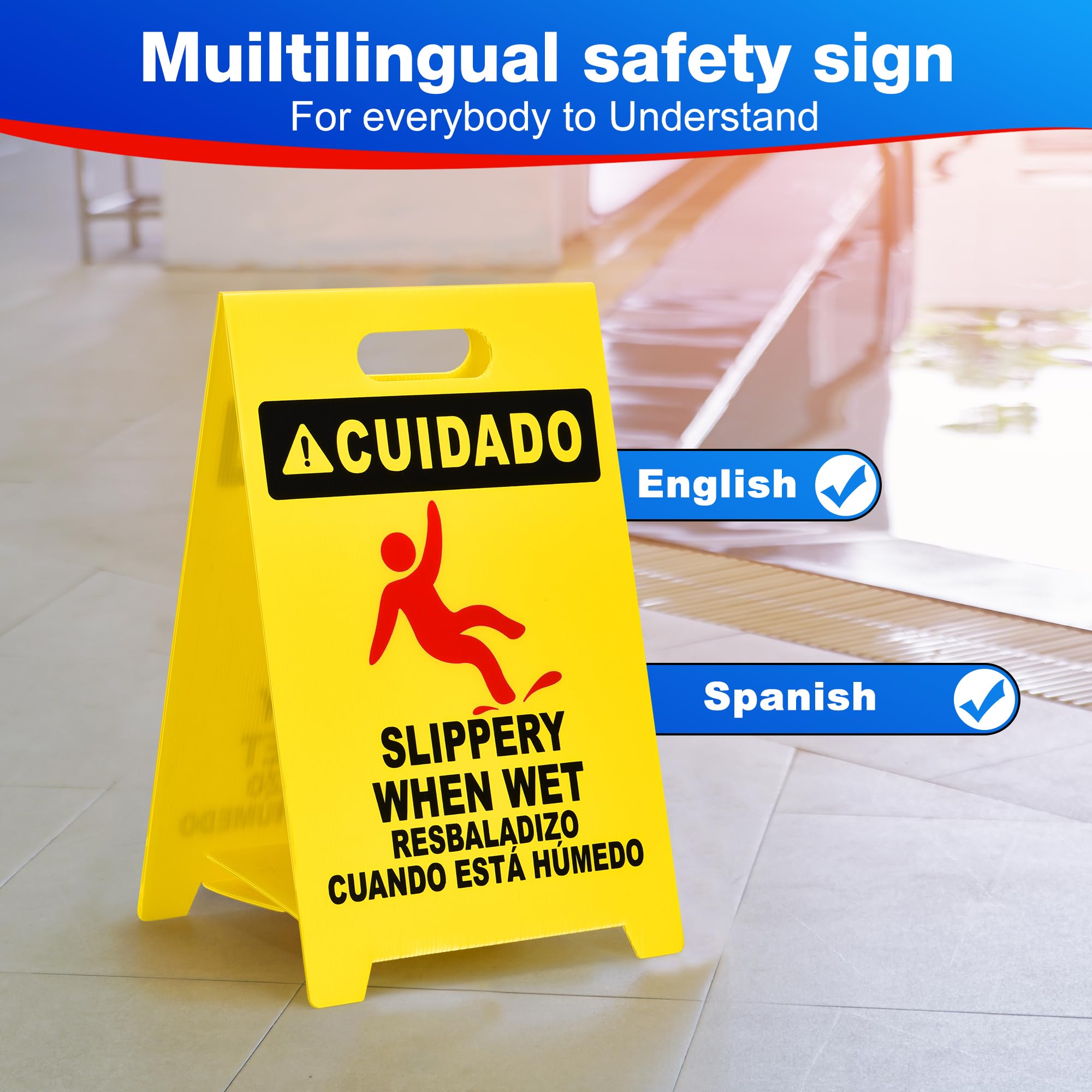 MATTHEW CLEANING 19'' Industrial Wet Floor Sign 6 Pack 2 (6 Count)