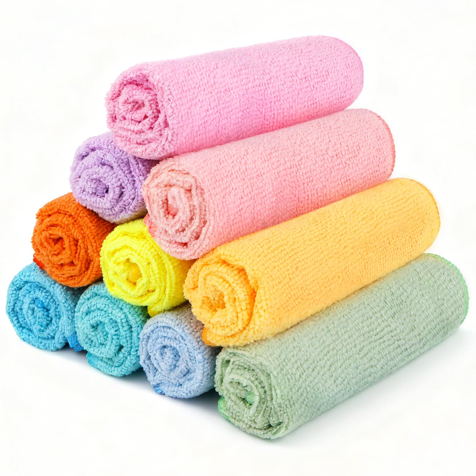 Wash Cloths Face Towels 12x12 Inch 10 Pack (10 Count)