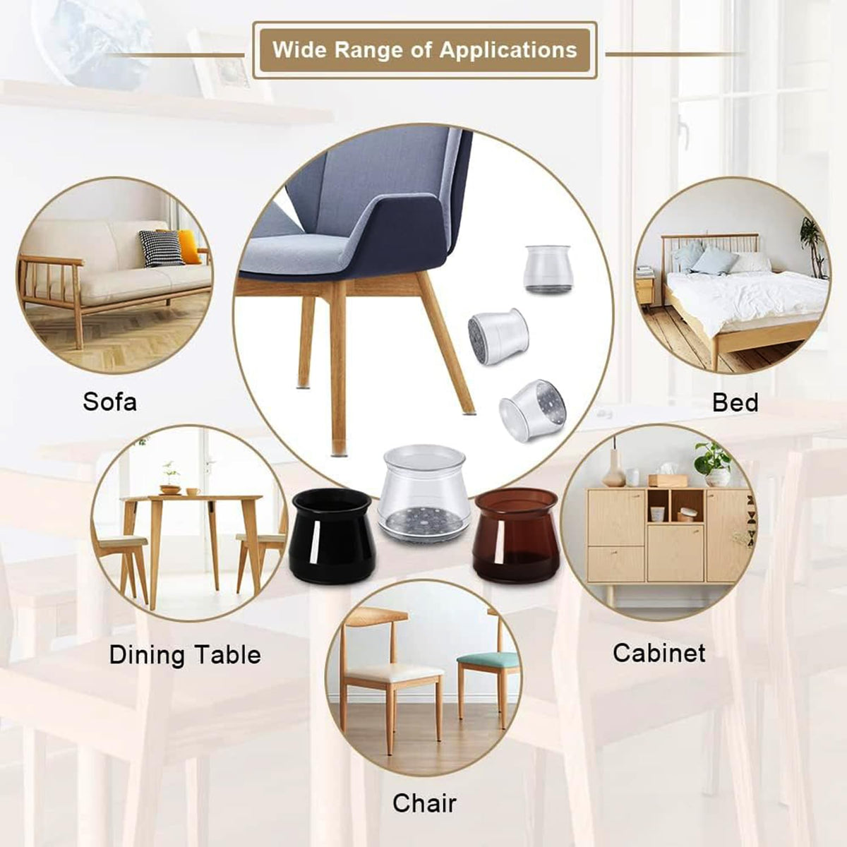 32 Pcs Silicone Chair Leg Floor Protectors for Hardwood Floors (32 Count)