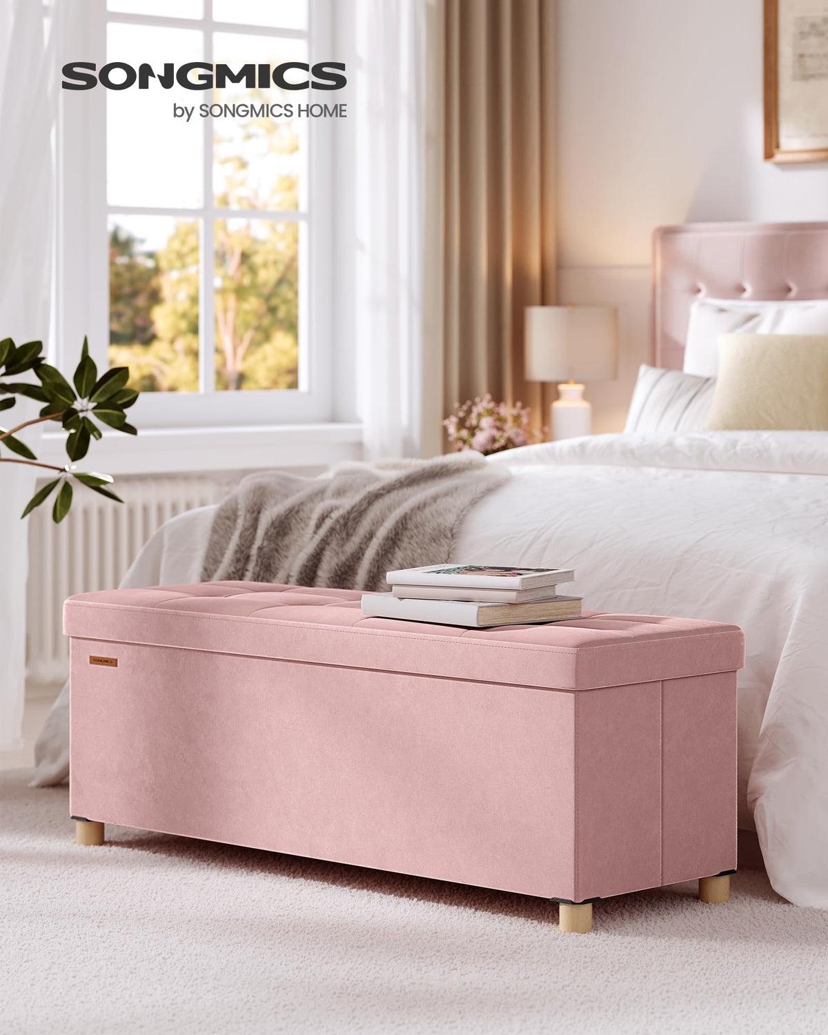 Storage Ottoman Bench with Legs