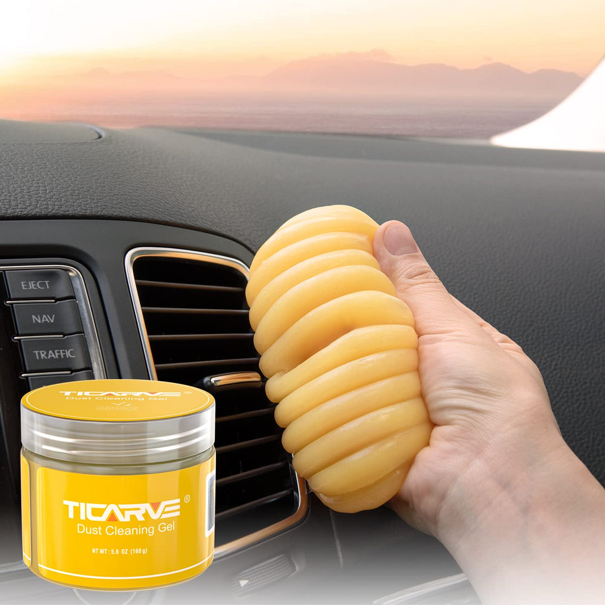 Car Cleaning Gel Car Detailing Putty Car Cleaning Putty Gel Auto Detailing Tools Car Interior Cleaner Car Cleaning Kits Cleaning Slime Keyboard Cleaner Yellow (5.6 Ounce)