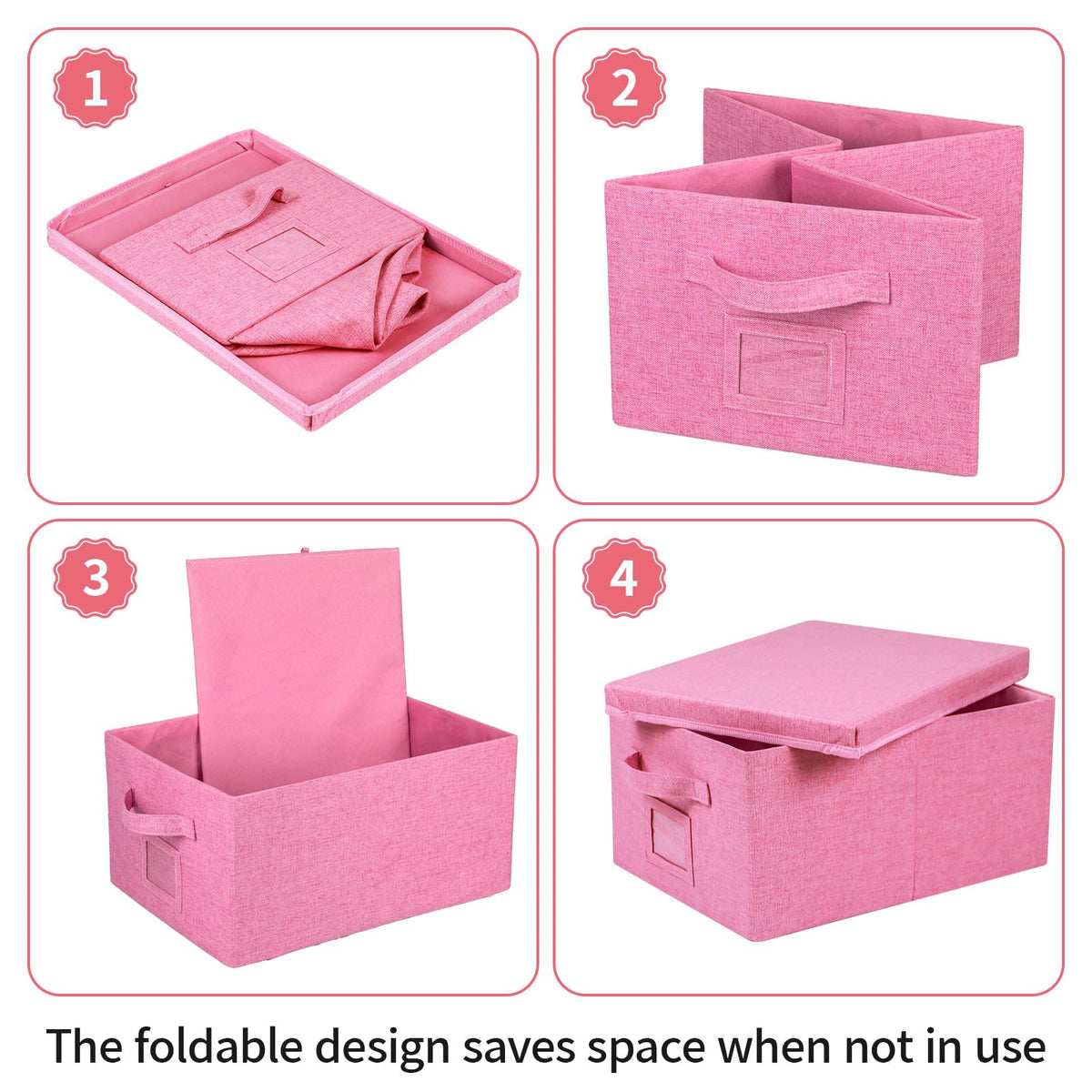Storage Bins With Lids Closet Organizer Cabinet Box For Clothes (2 Count)
