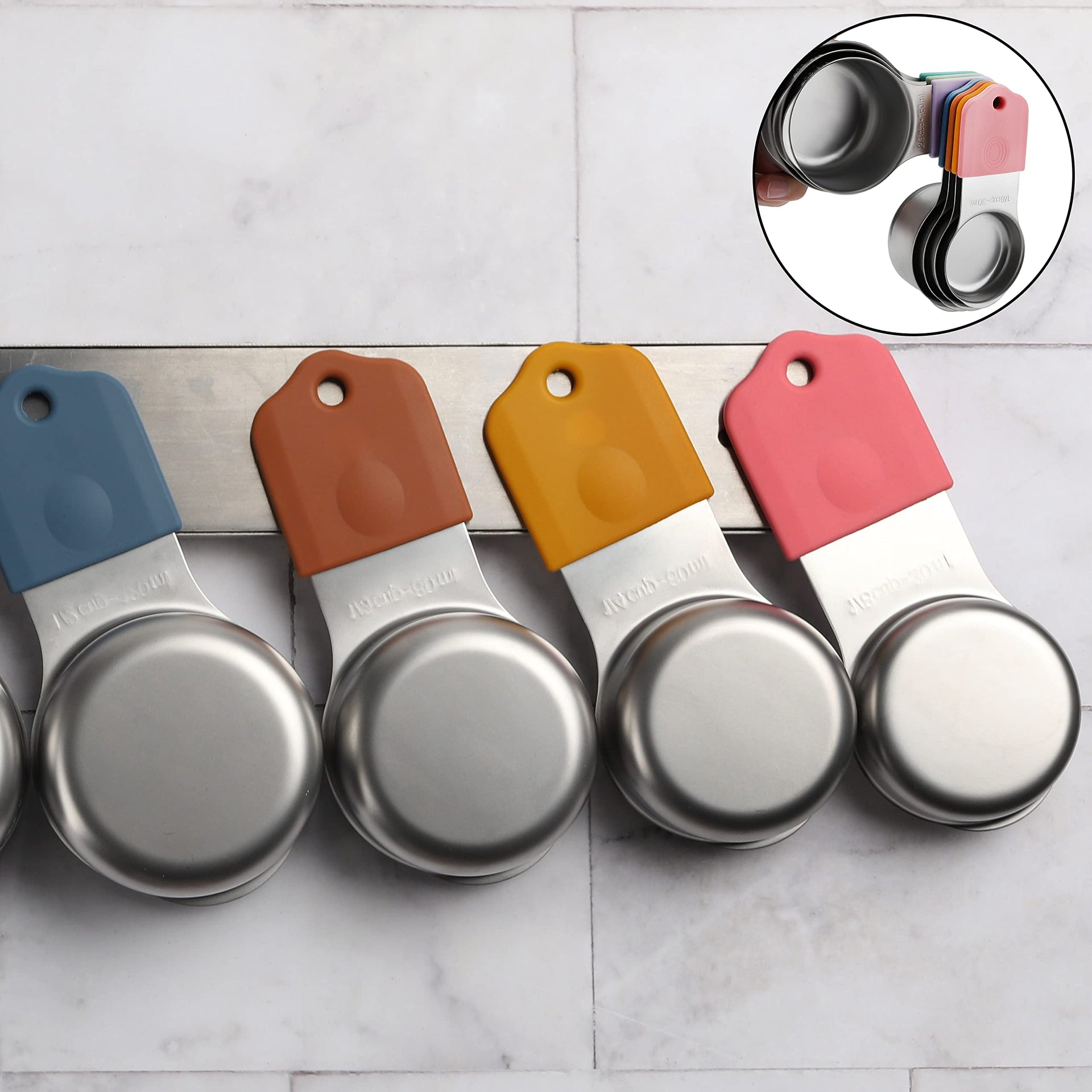 Magnetic Measuring Cups Set of 7 Stainless Steel Magnetic Measuring Cups