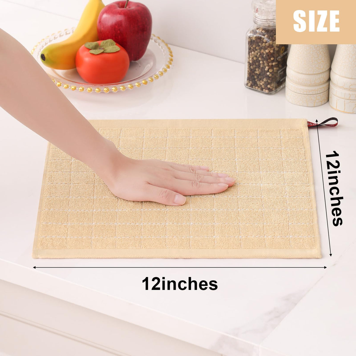 100% Cotton Terry Kitchen Dish Cloths (6 Count)