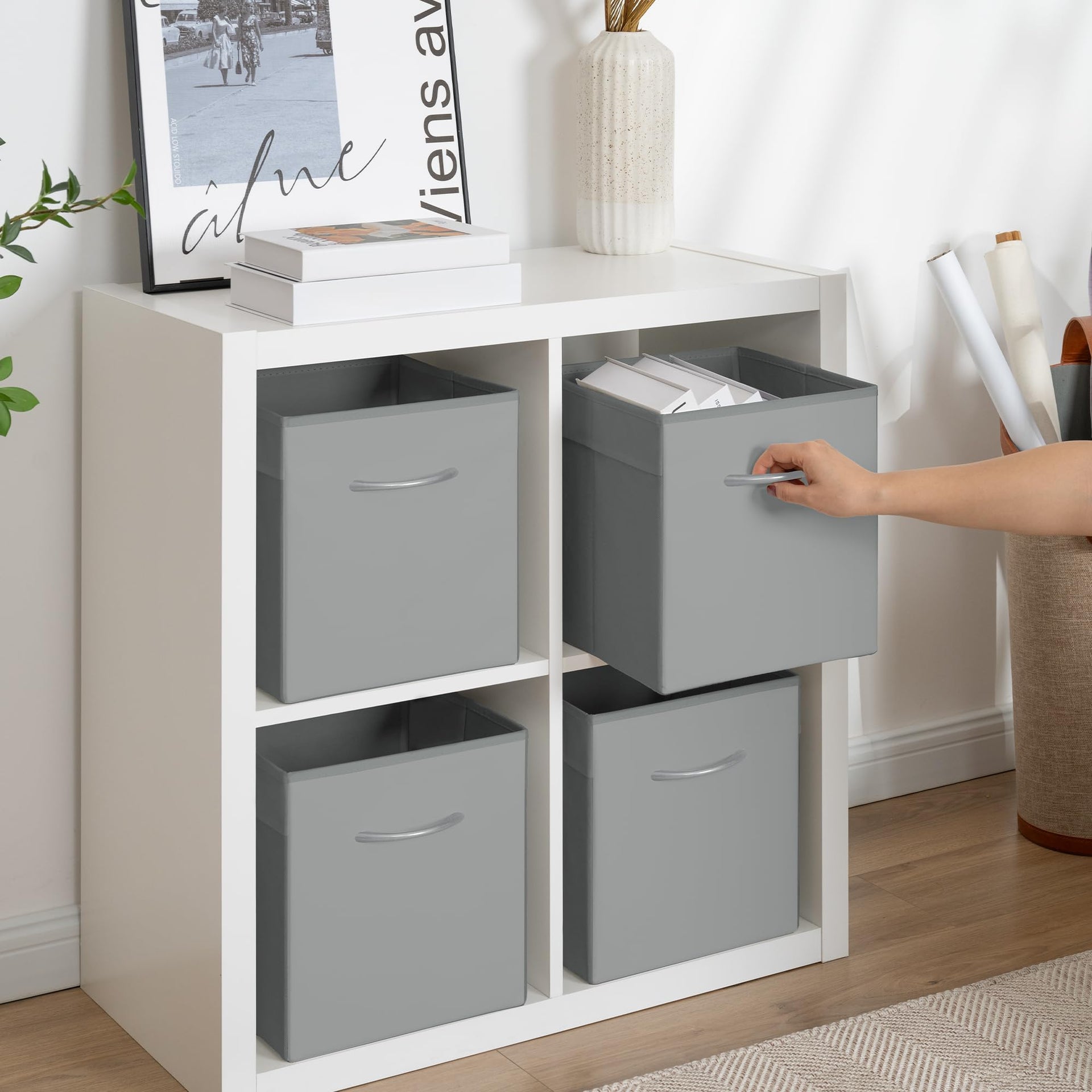 11in Leather Storage Cubes (4 Count)