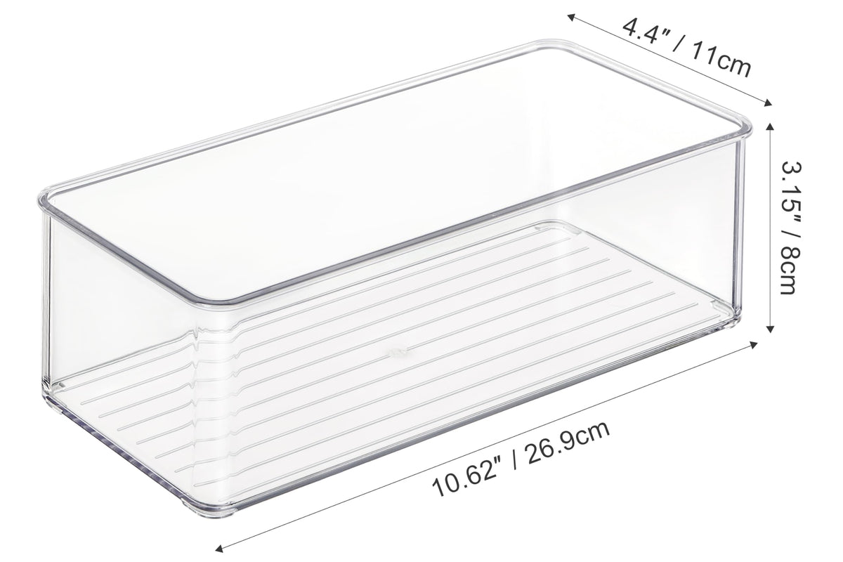 4 PACK Freezer Organizer Bins Clear Stackable Storage Bins for Fridge Organization and Storage (4 Count)