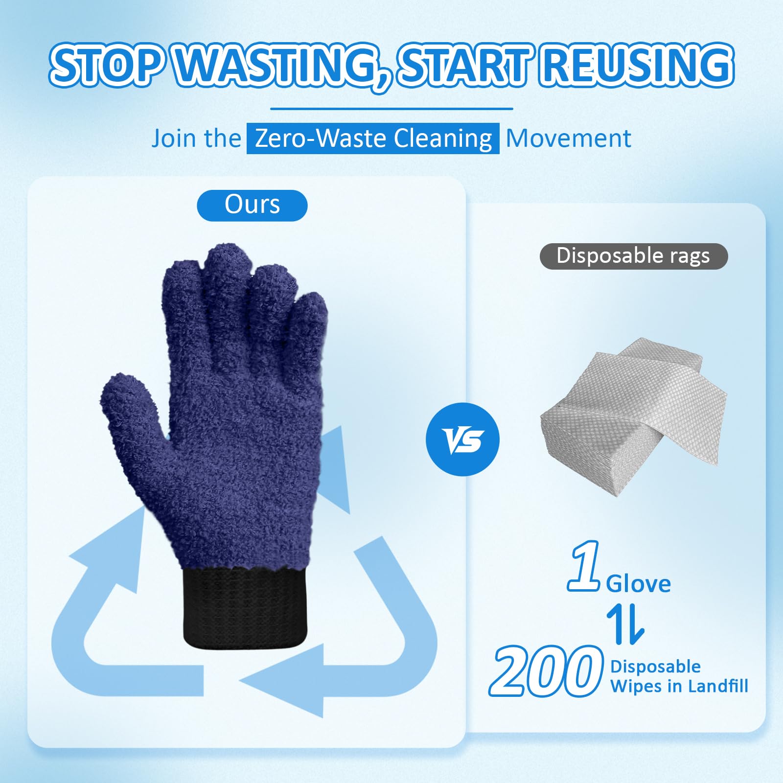 2 Pairs Microfiber Gloves (4 Count)