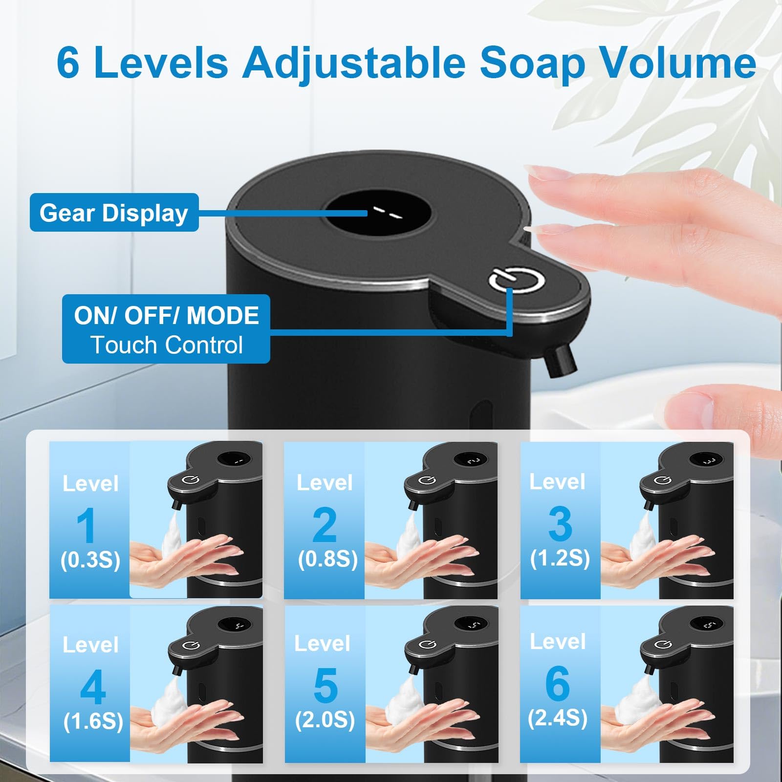 2 Pack Automatic Foaming Soap Dispenser Touchless
