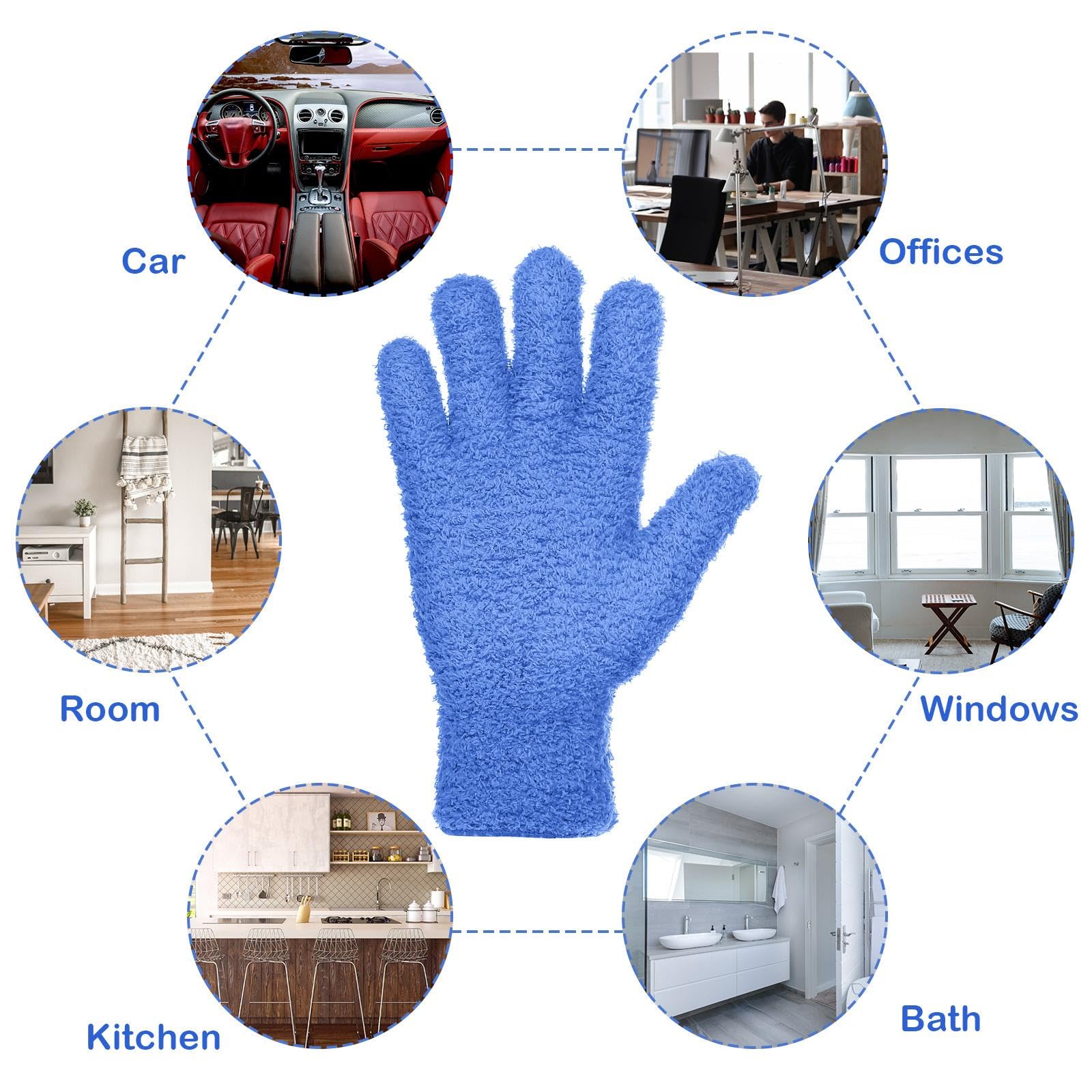 Microfiber Gloves for Plants Dusting Cleaning Glove Mittens (2 Count)