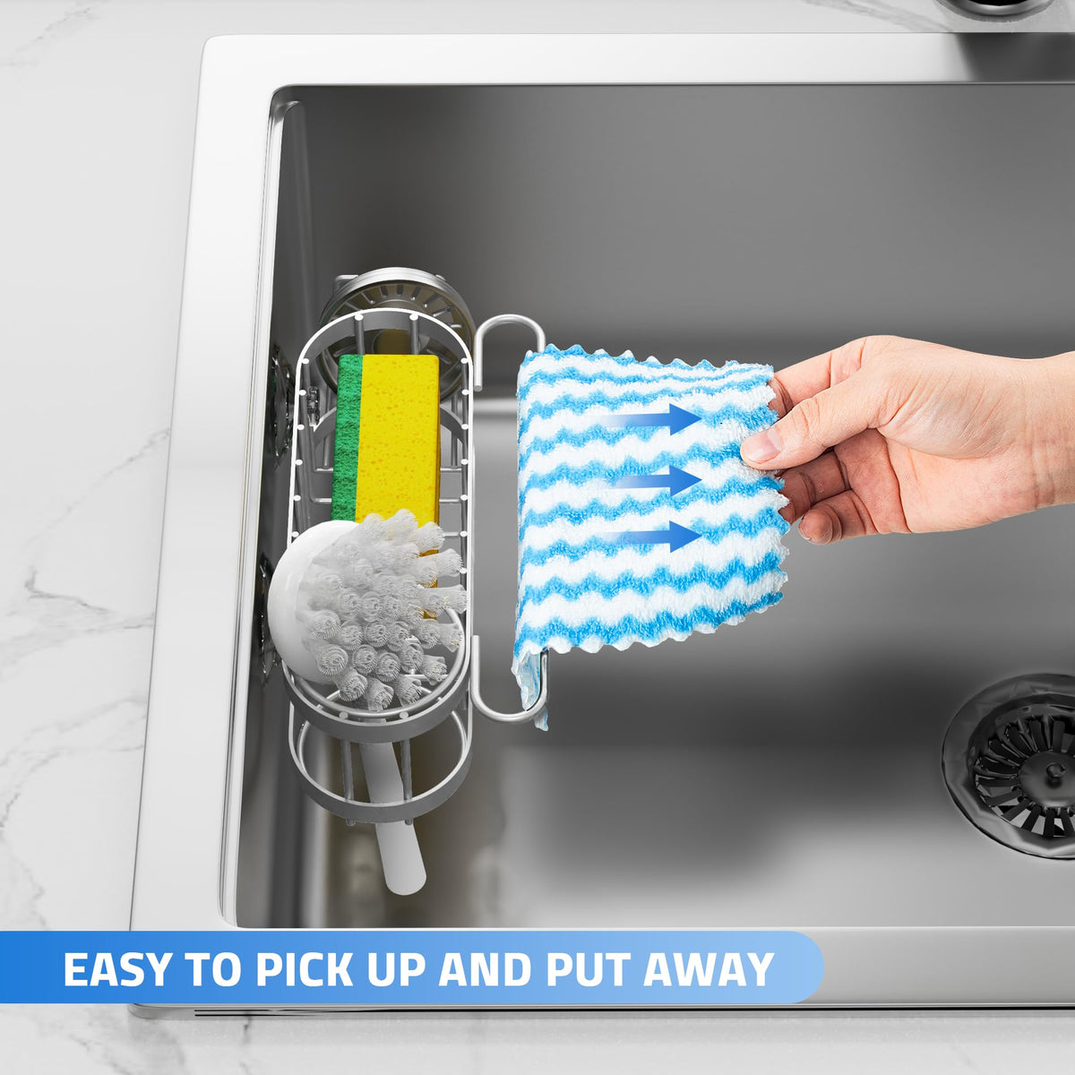 Kitchen Sink Caddy Sponge Holder in The Sink