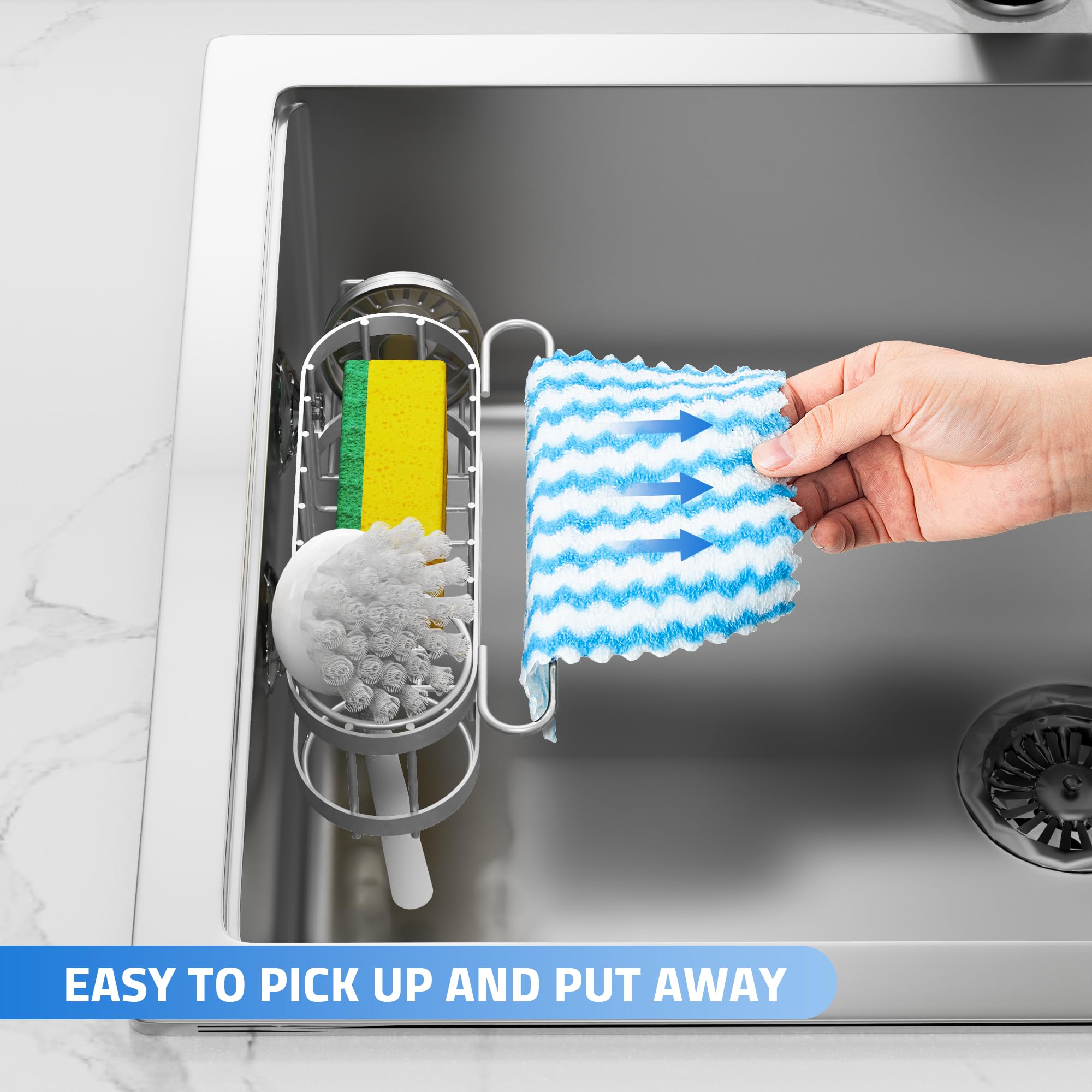 Kitchen Sink Caddy Sponge Holder in The Sink