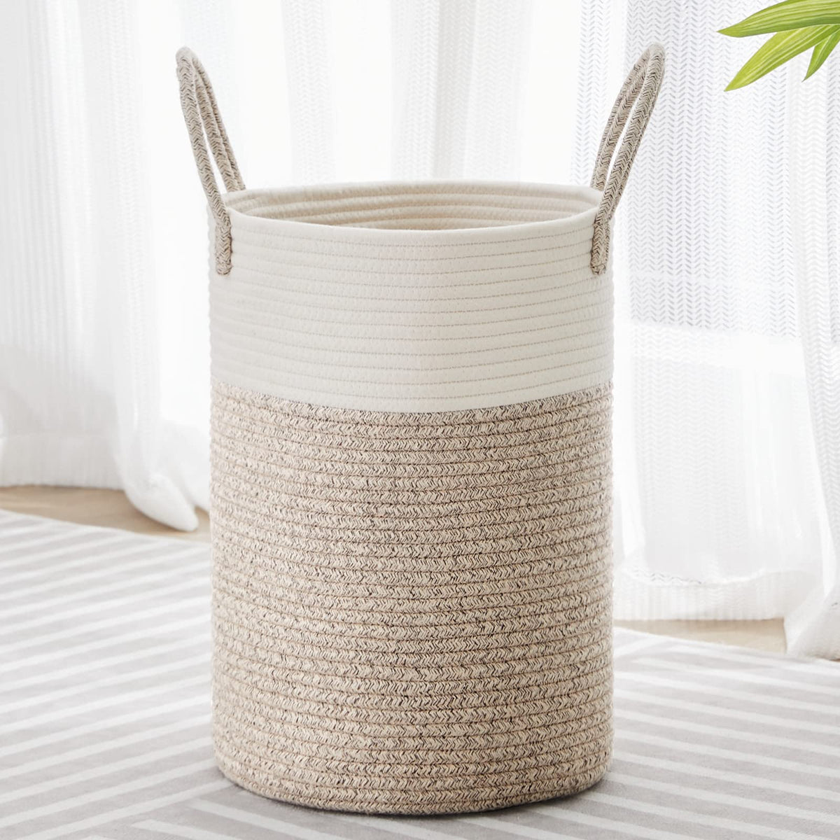 30L Small Woven Laundry Basket Hamper