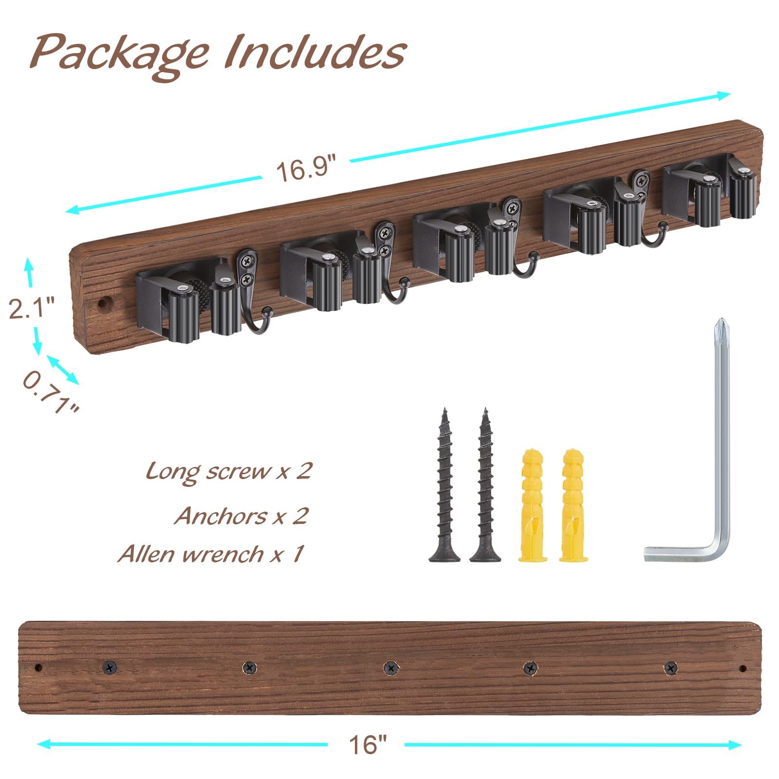 Mop and Broom Holder Wall Mount