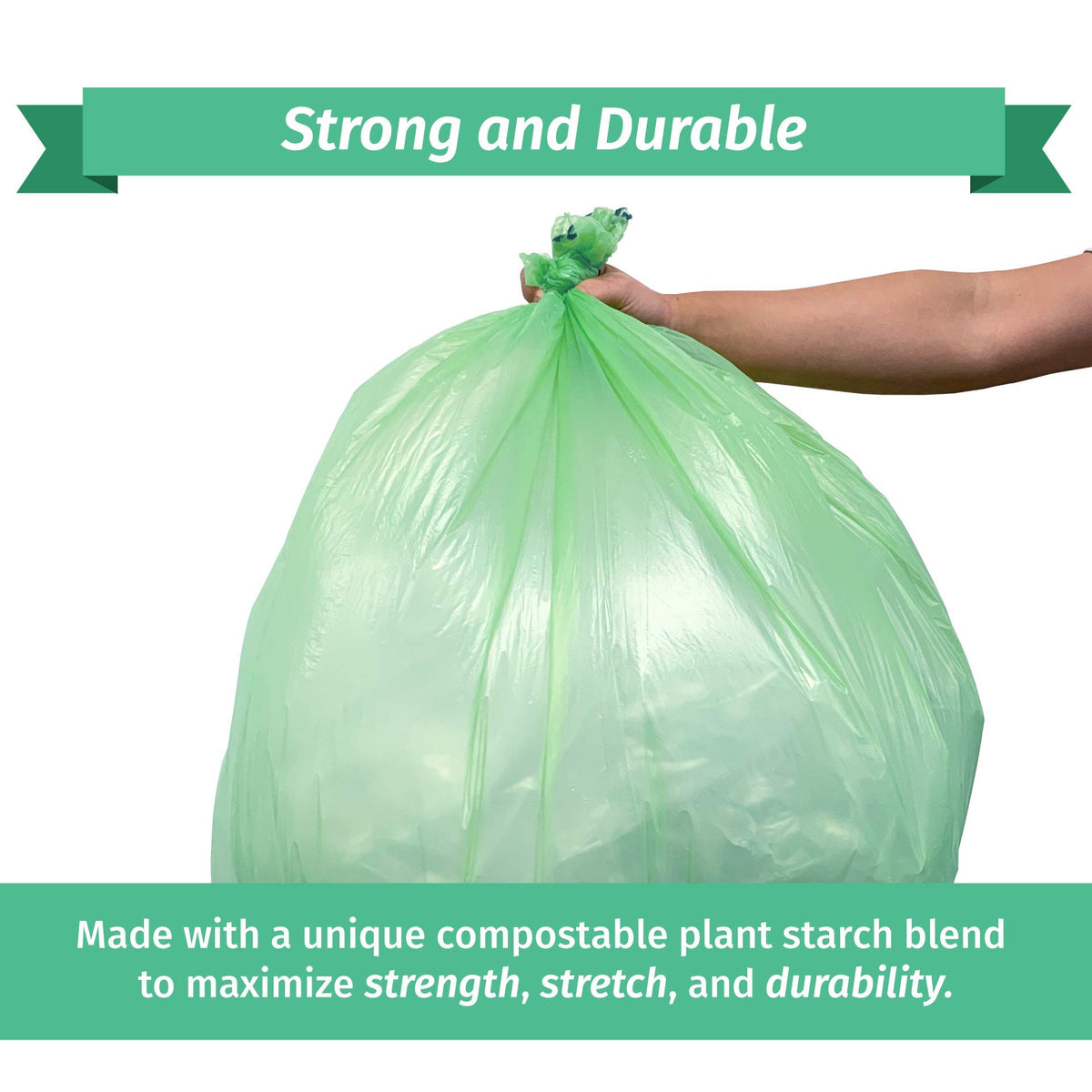 Compostable 33 Gallon Trash Bags (80 Count)