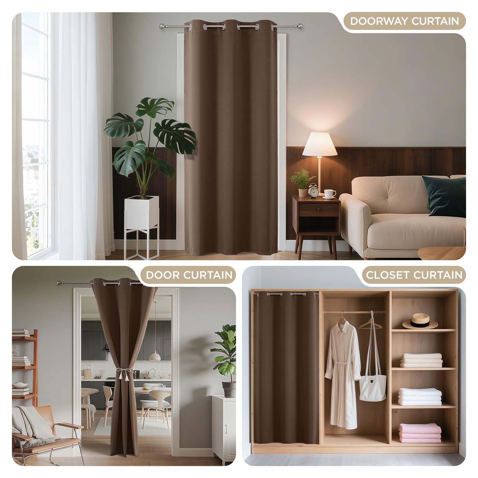Door Curtain Blackout Curtains for Doorway Privacy Closet Drapes
