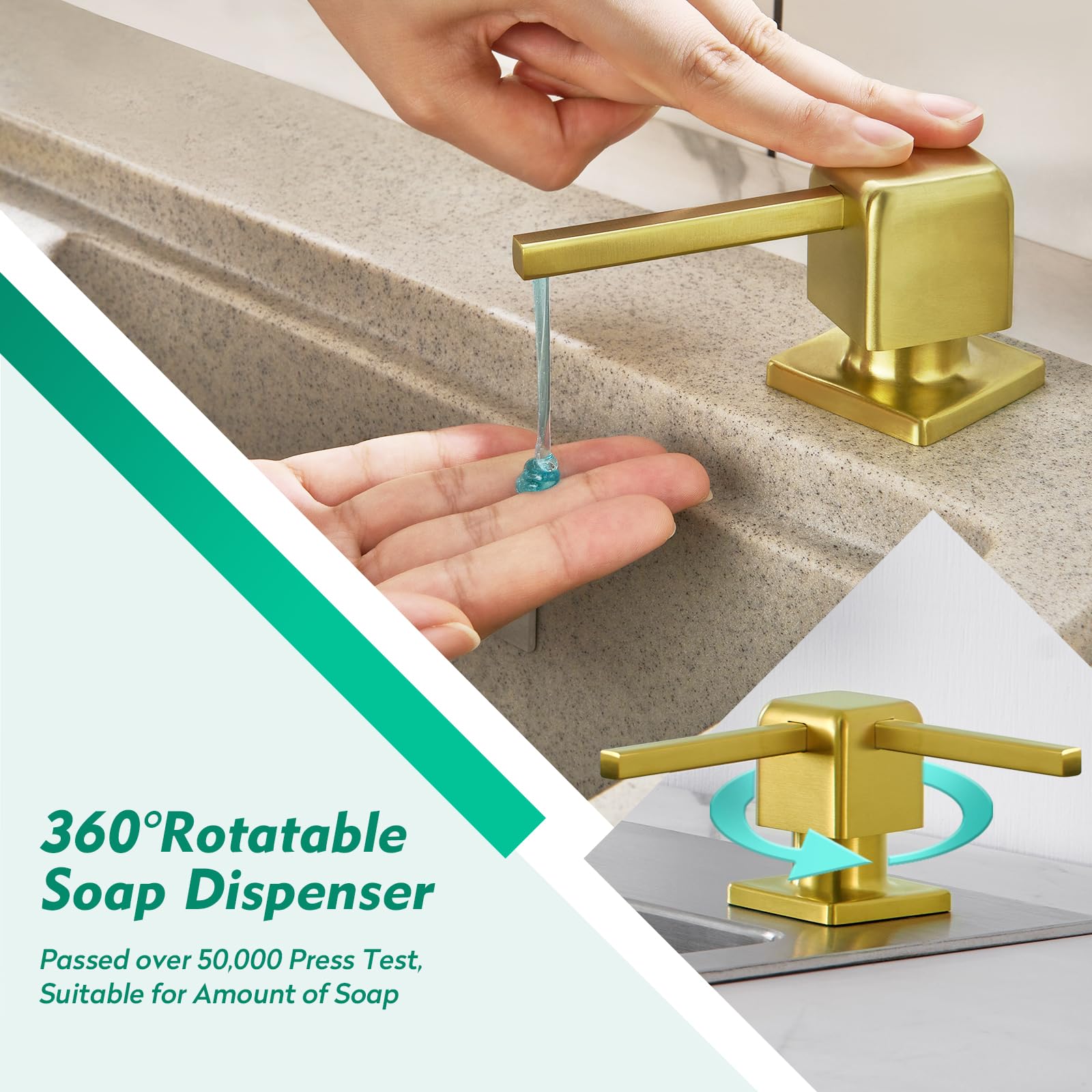 Brushed Gold Soap Dispenser for Kitchen Sink