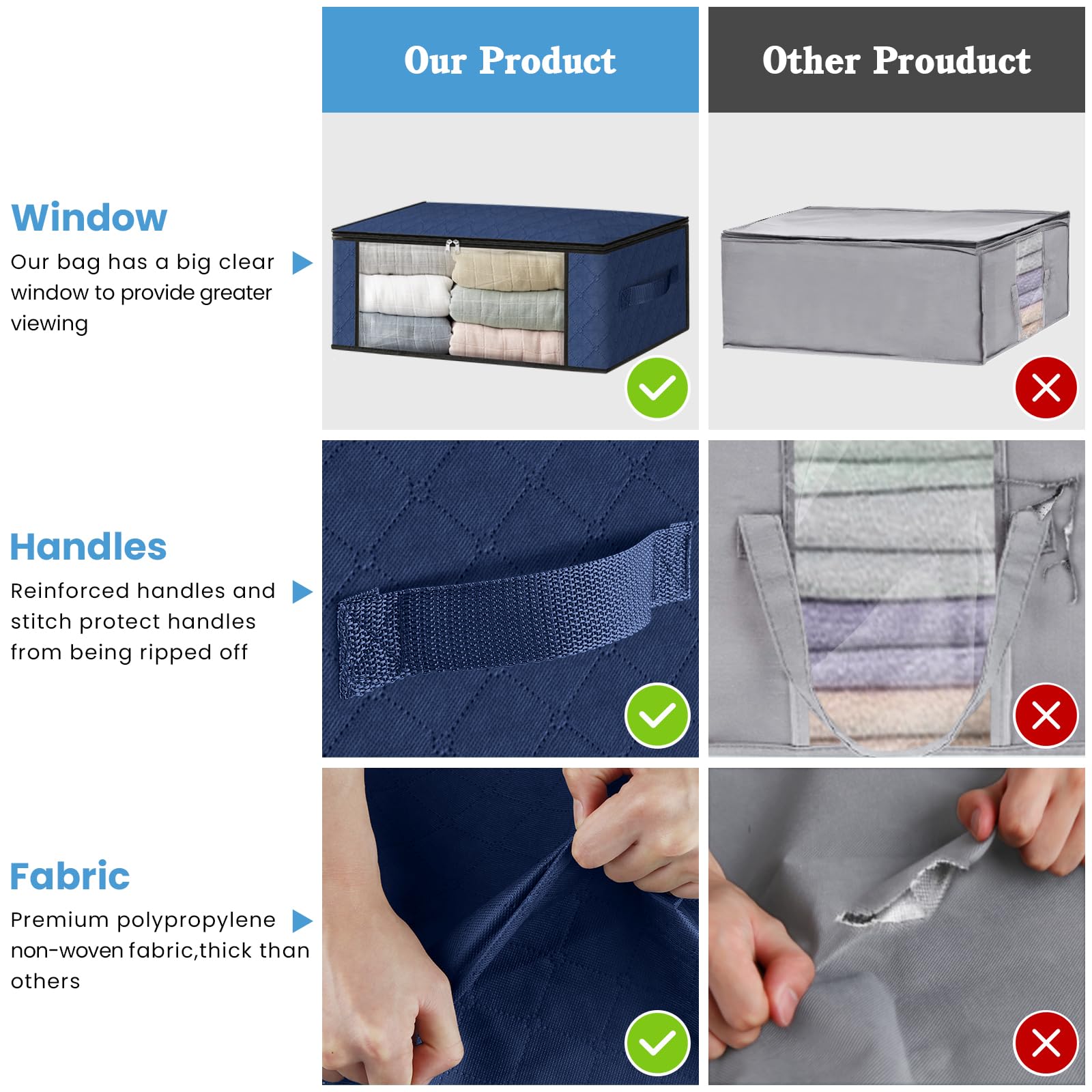 8 Pack Clothes Organizer Storage Bags (8 Count)
