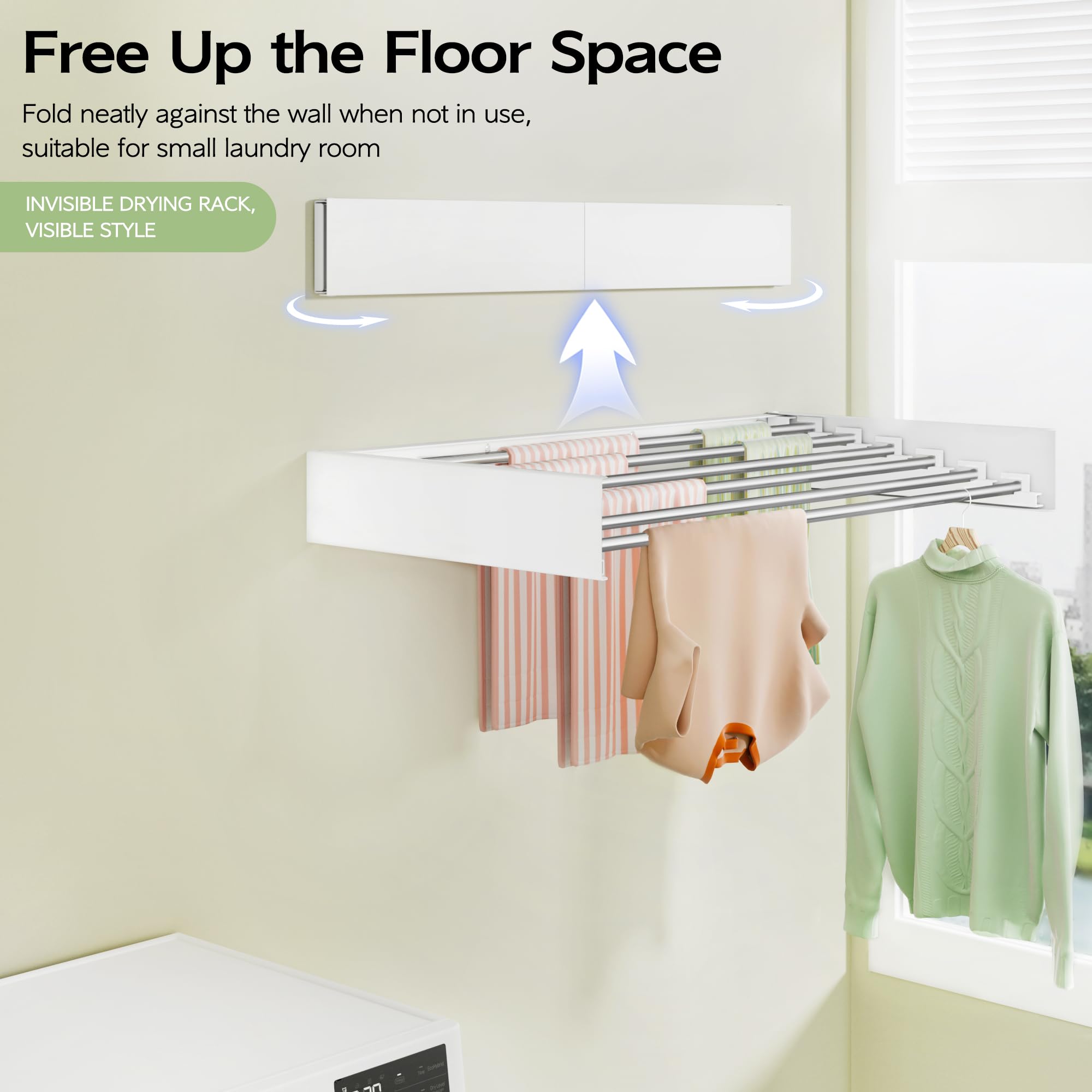 Wall Mounted Clothes Drying Rack 40 inches