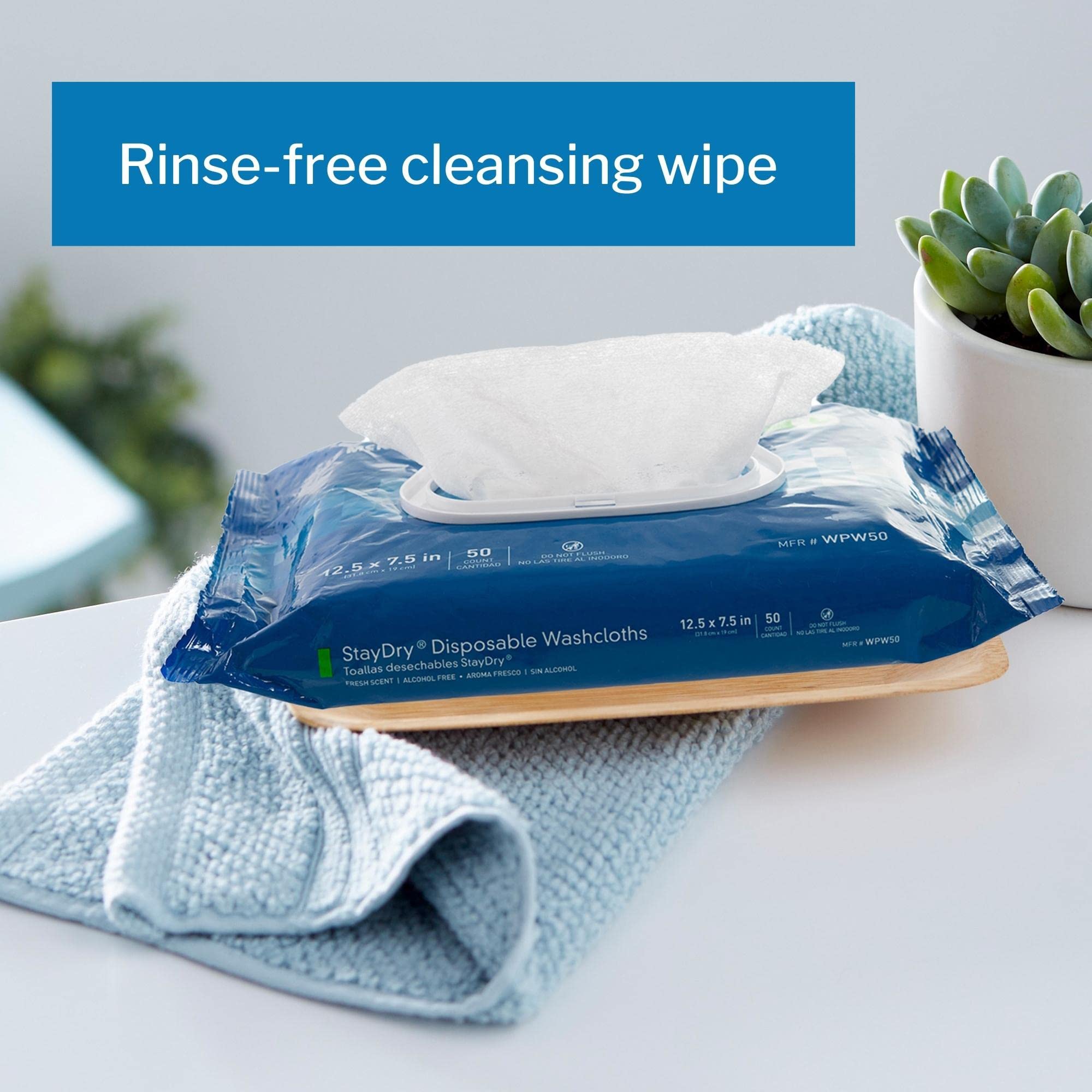 StayDry Pre Moistened Disposable Wipe (50 Count)