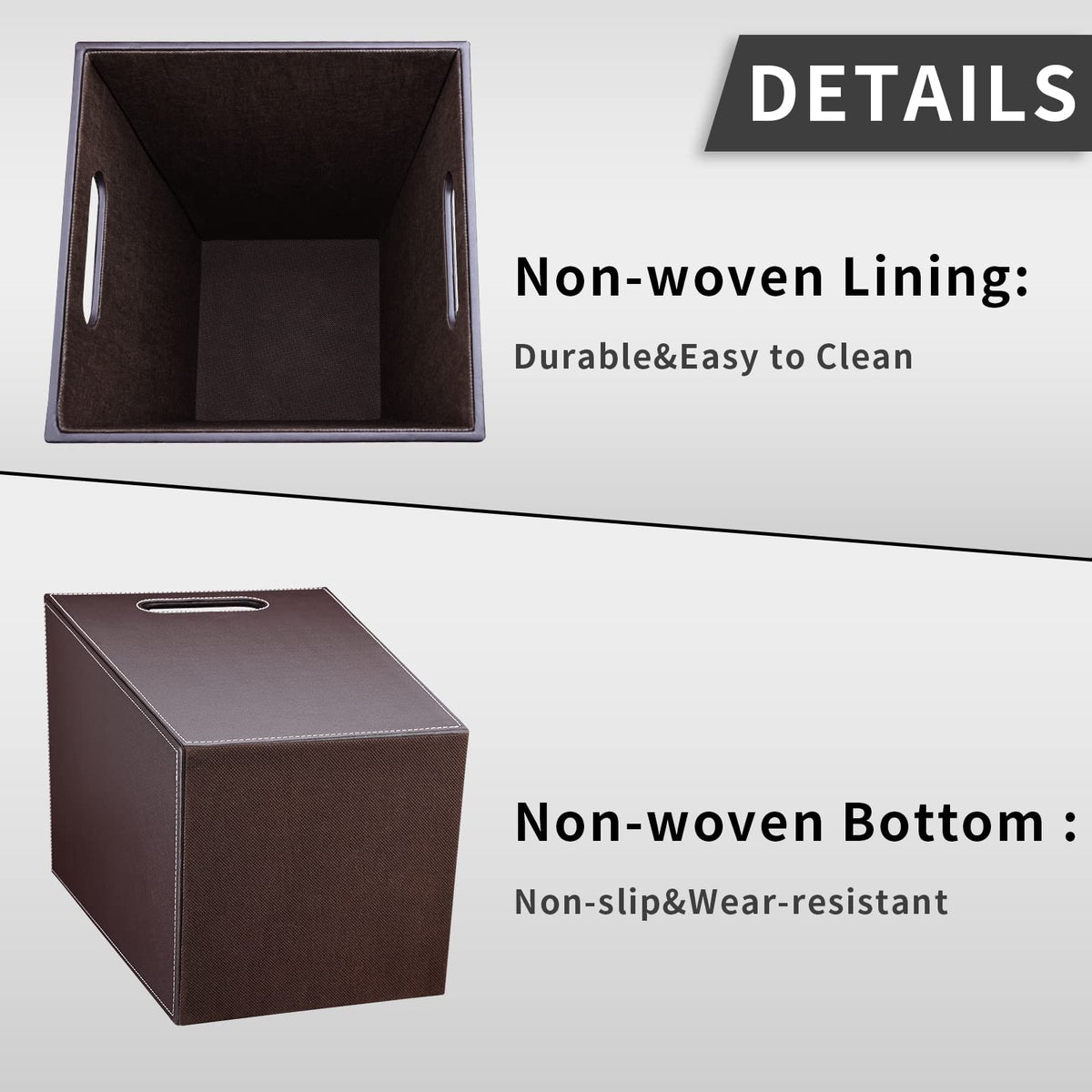 Leather Trash Can Bathroom Wastebasket