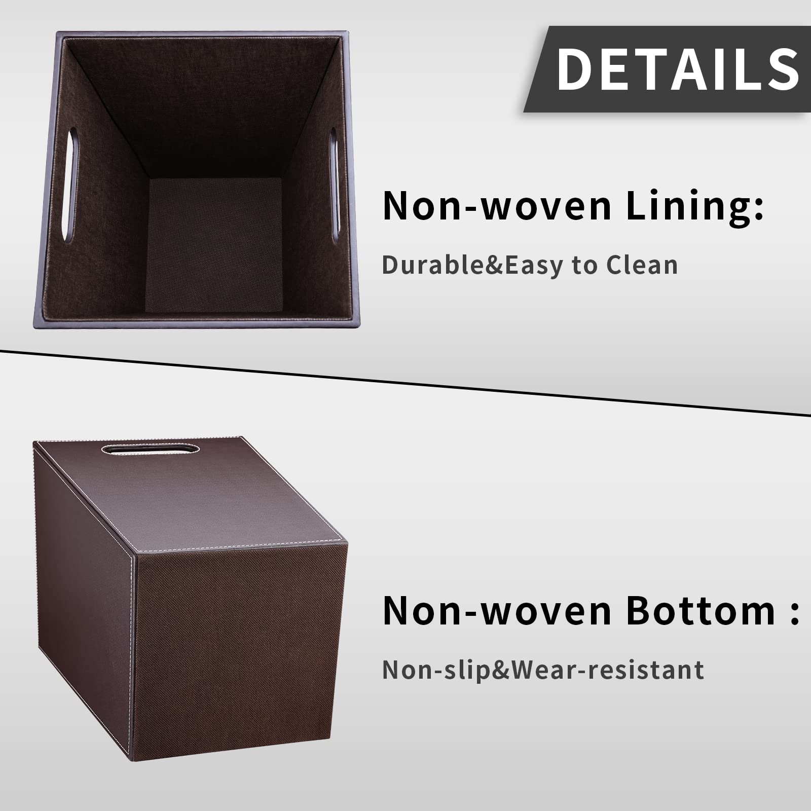 Leather Trash Can Bathroom Wastebasket