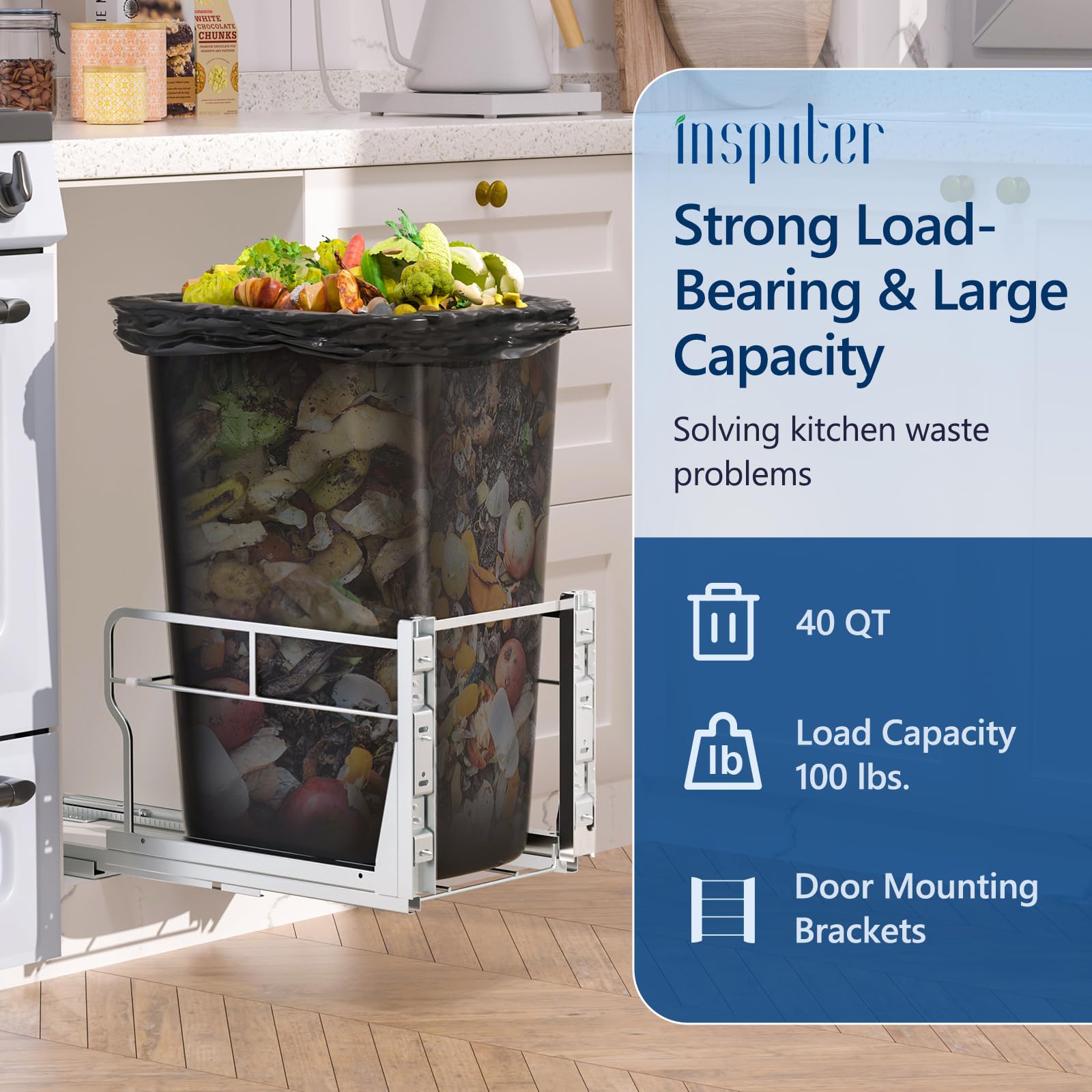 Pull Out Trash Can Under Cabinet with Soft