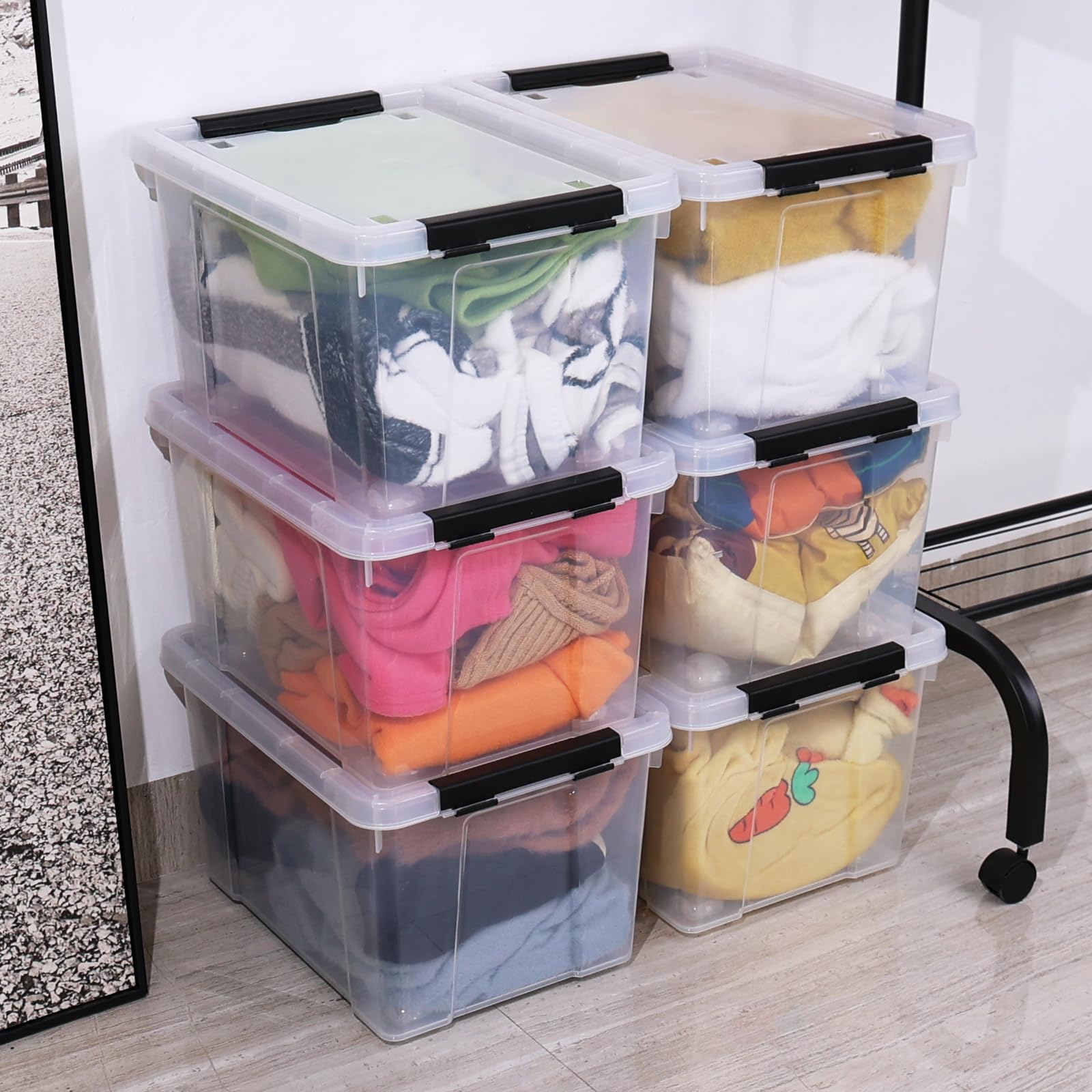 22 Quart Plastic Storage Box with Lid (6 Count)