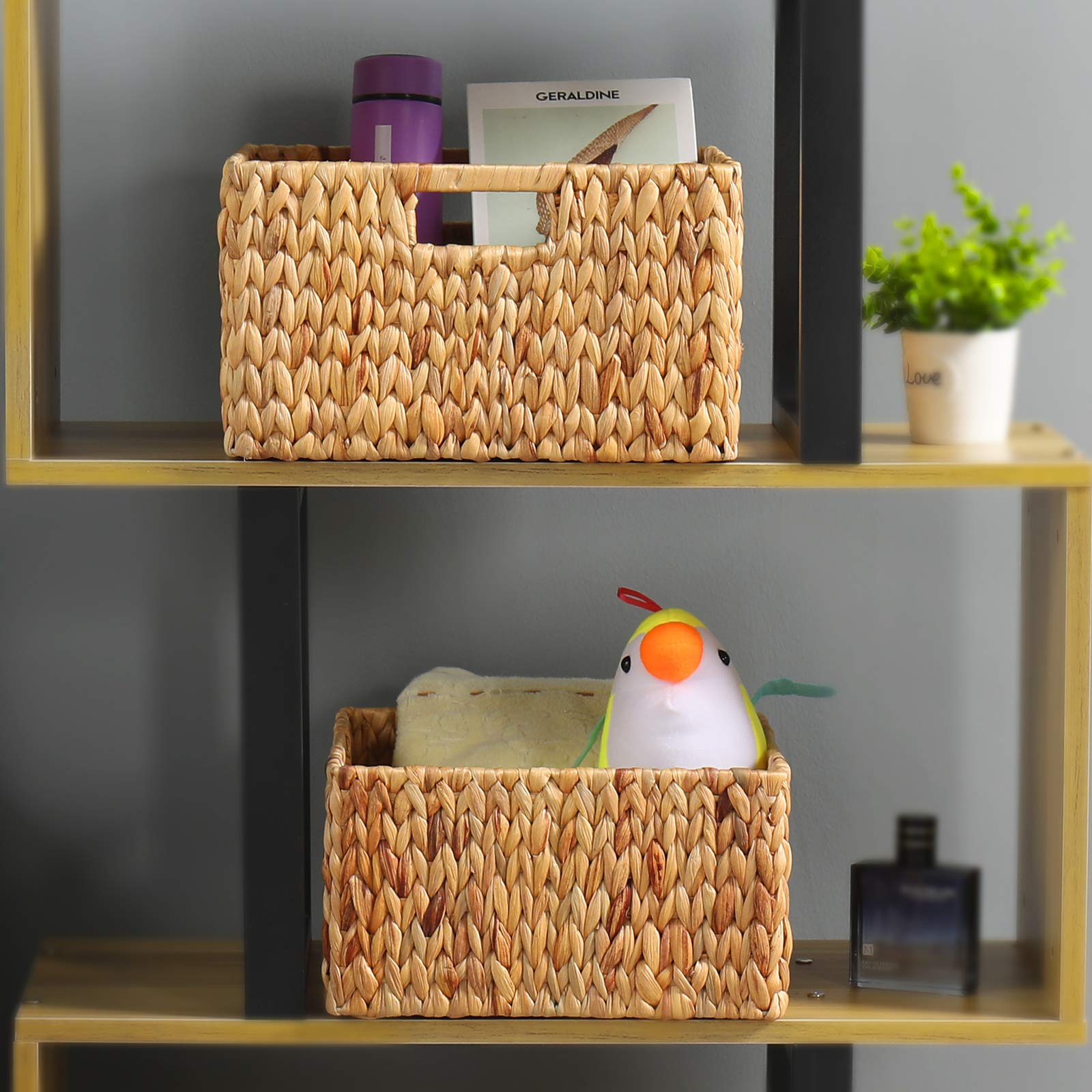 Water Hyacinth Storage Baskets for Organizing (2 Count)