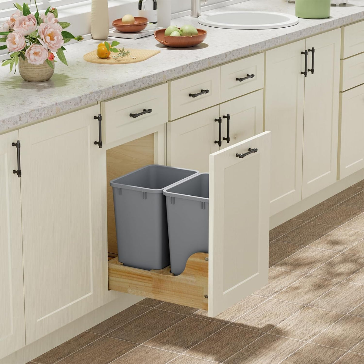 Lightweight and Durable Slim Trash Can