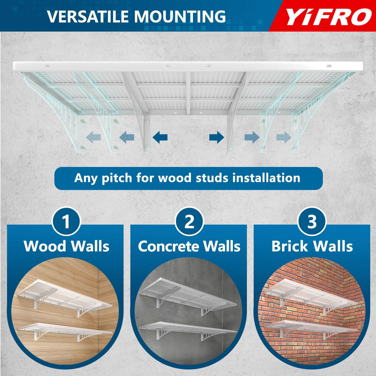 4 Pack 1.5x4ft Heavy Duty Garage Wall Shelving (24 System)