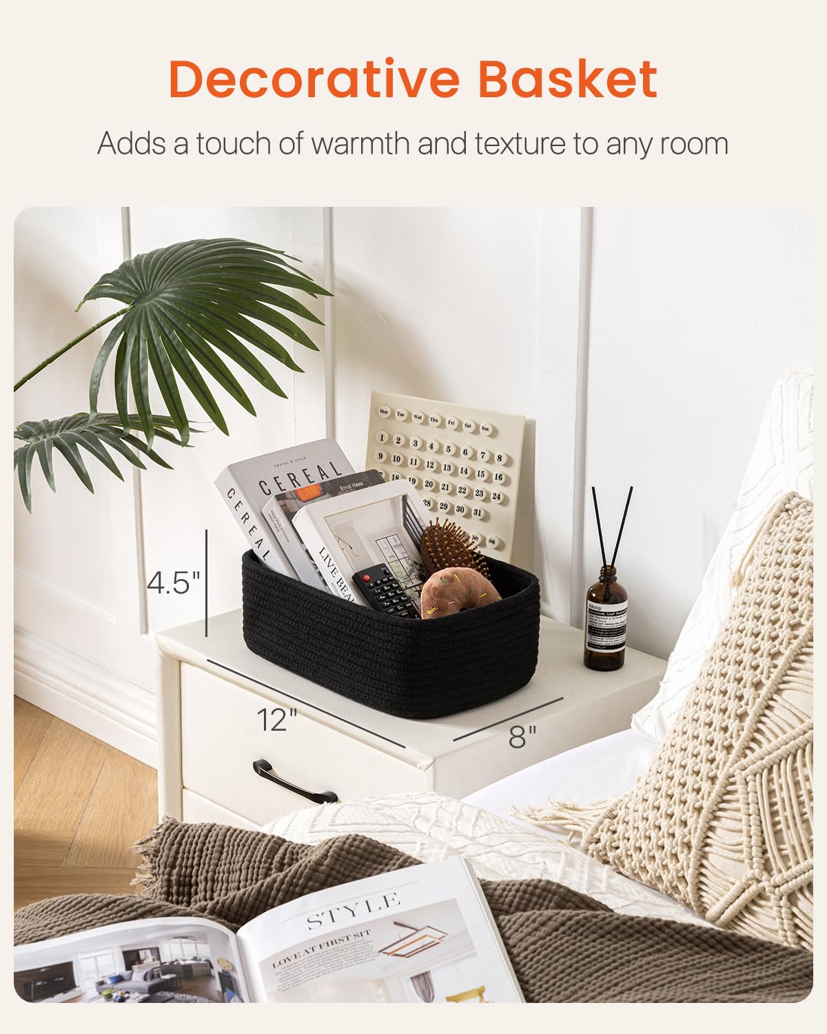Small Woven Storage Basket for Organizing (3 Count)
