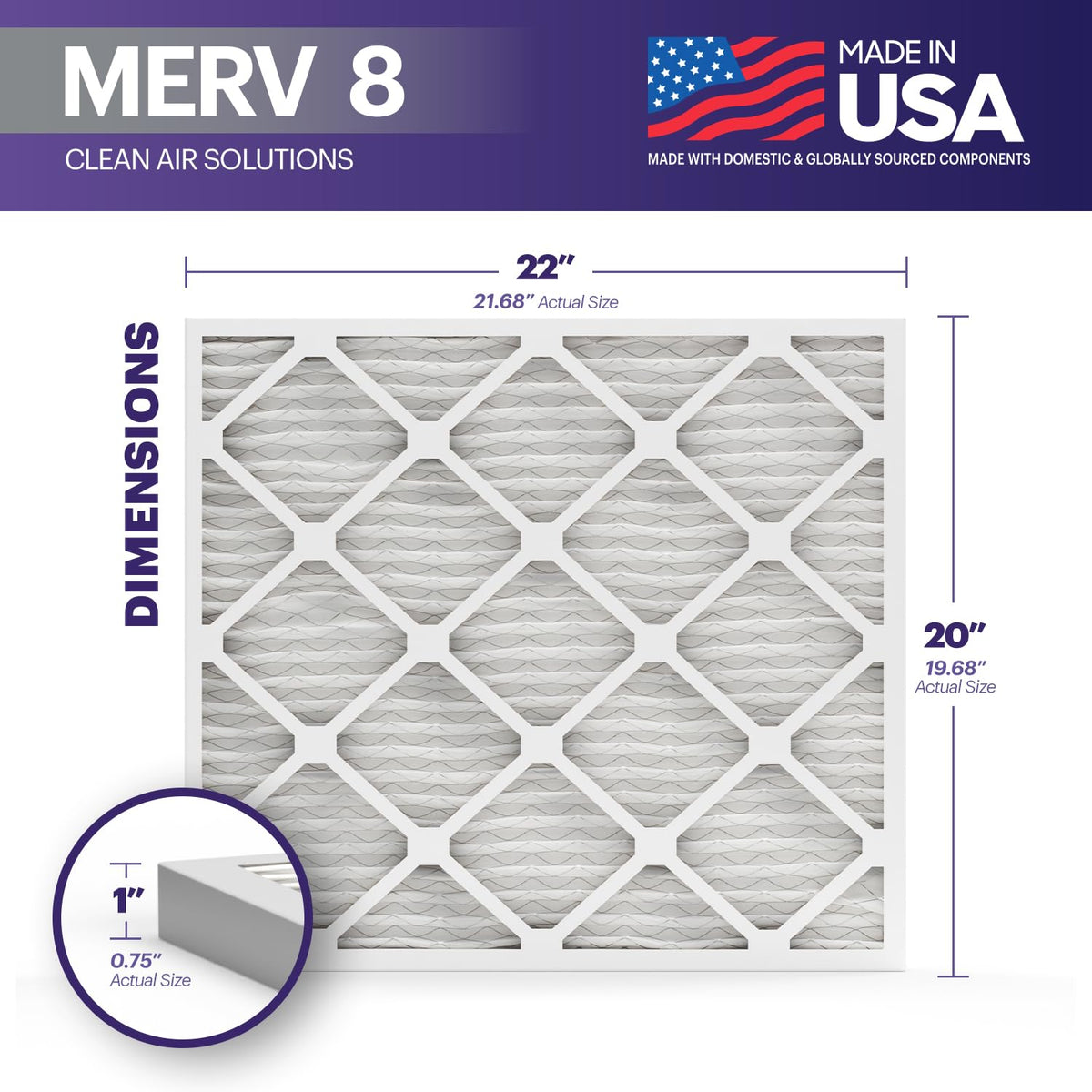TruFilter 20x22x1 Air Filter MERV 8 (4 Count)