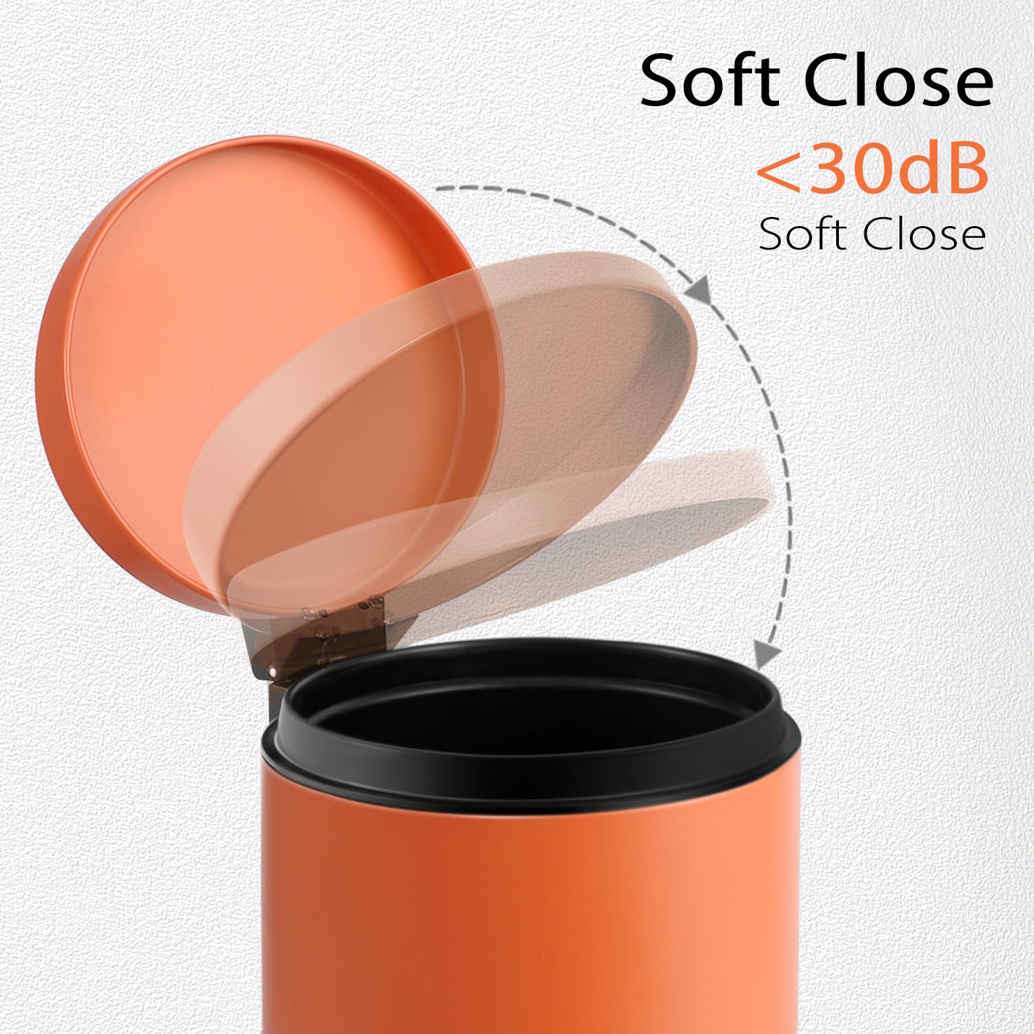 Small Bathroom Trash Can with Lid Soft Close