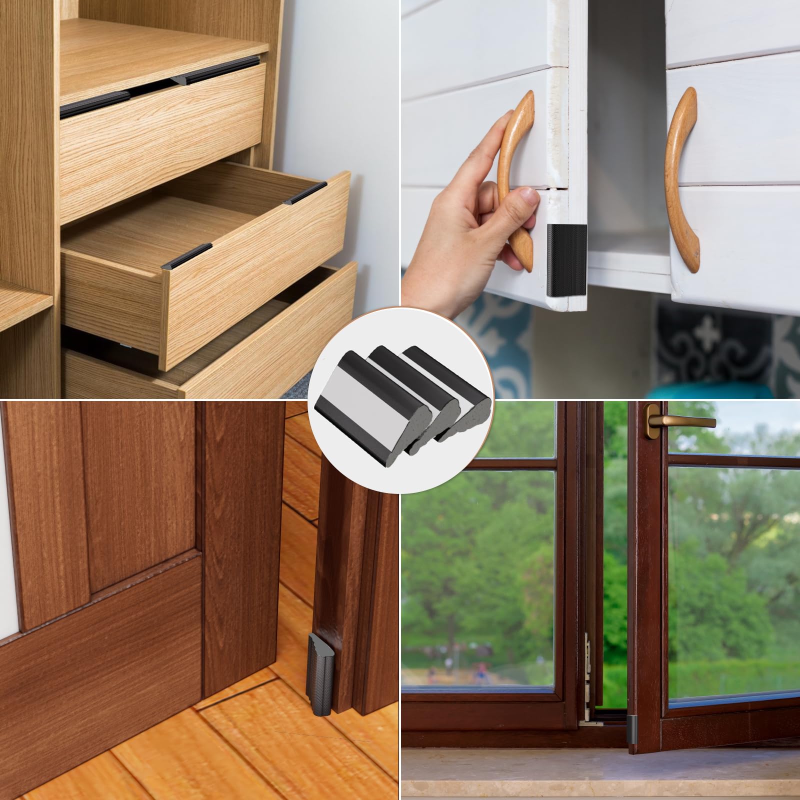 Wedge Shape Window Weather Stripping Door Frame Seal 118” Black