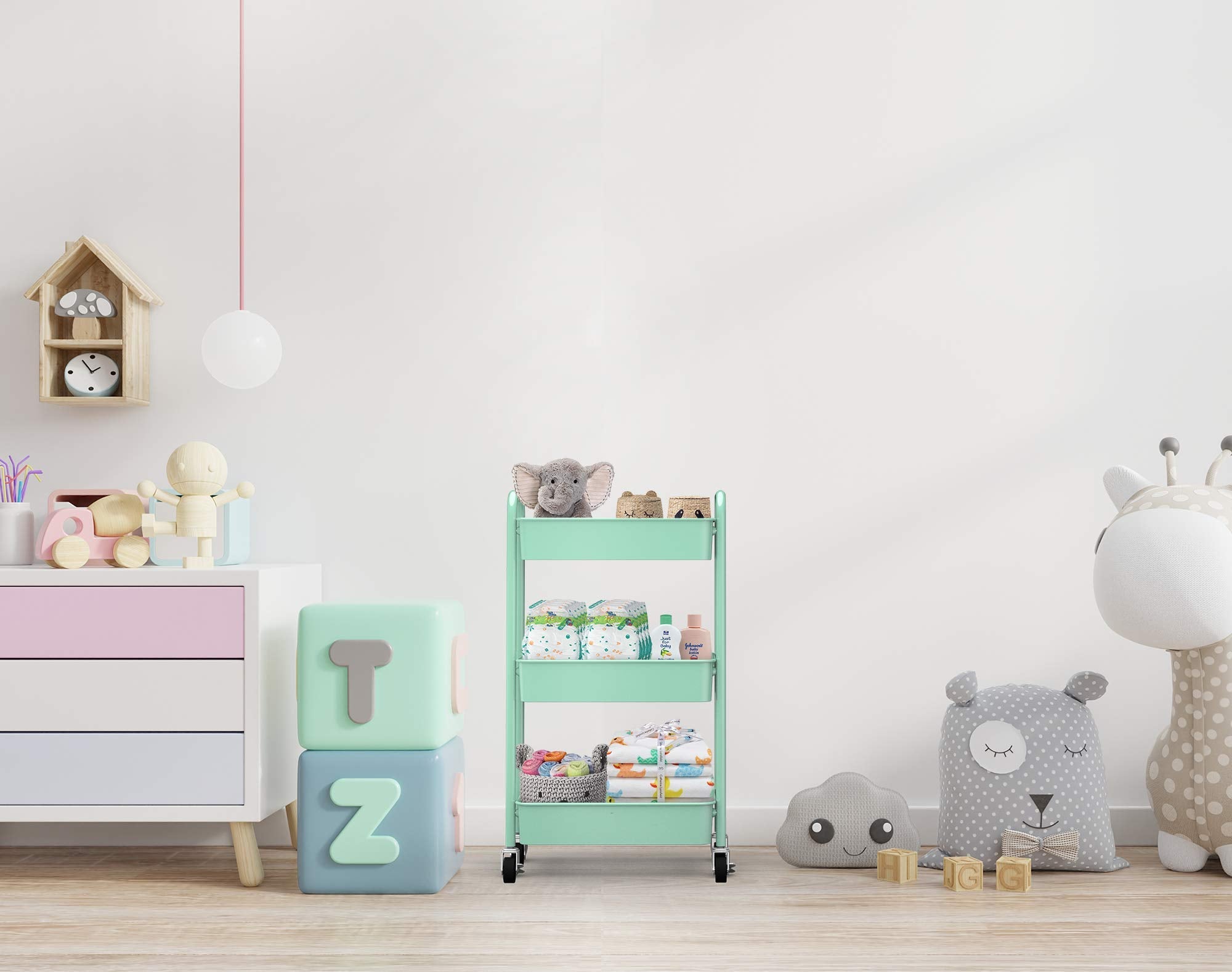 3 Tier Rolling Metal Storage Organizer