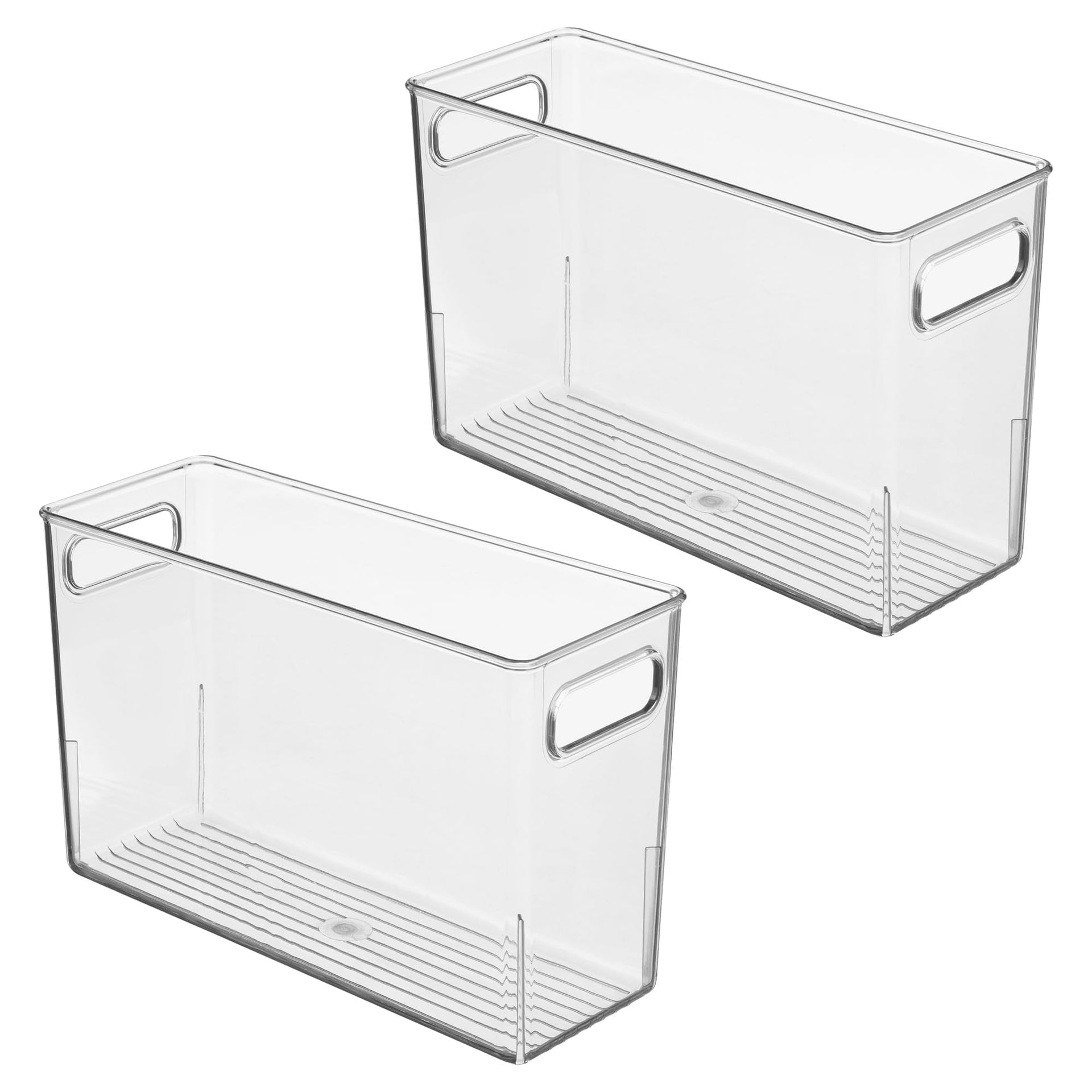 Tall Plastic Storage Bin with Handles (2 Count)