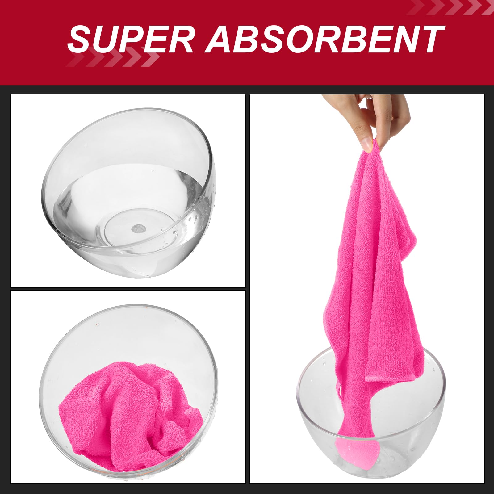 200 Pcs Microfiber Cleaning Cloth 16x16 Inch Microfiber Towels for Car Ultra Absorbent Cleaning Rags Reusable Lint Free Streak Free Detailing Towel for Car Washing Drying Dusting (200 Count)