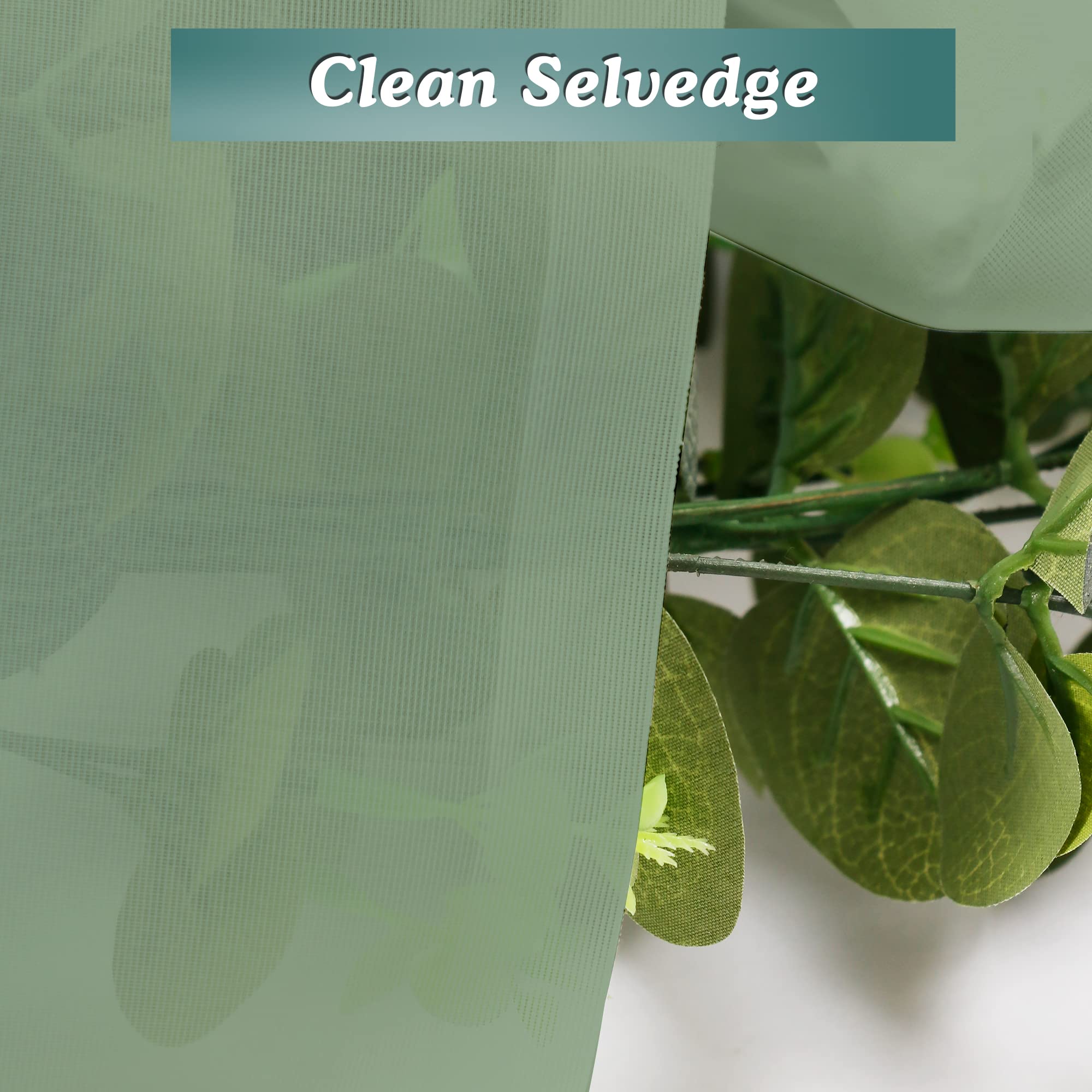Sage Green Sheer Valance for Windows 2 Pack (2 Count)